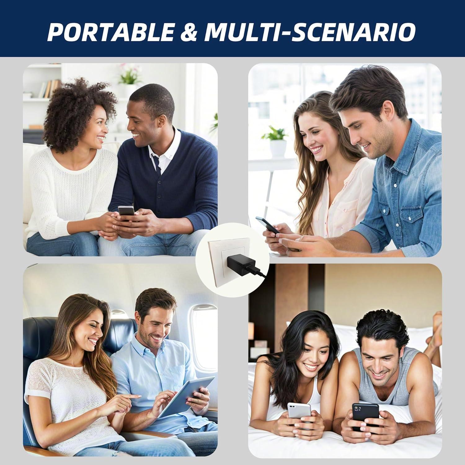 Cargador USB 5V 1A 5W Negro 2 Piezas UL Certificado