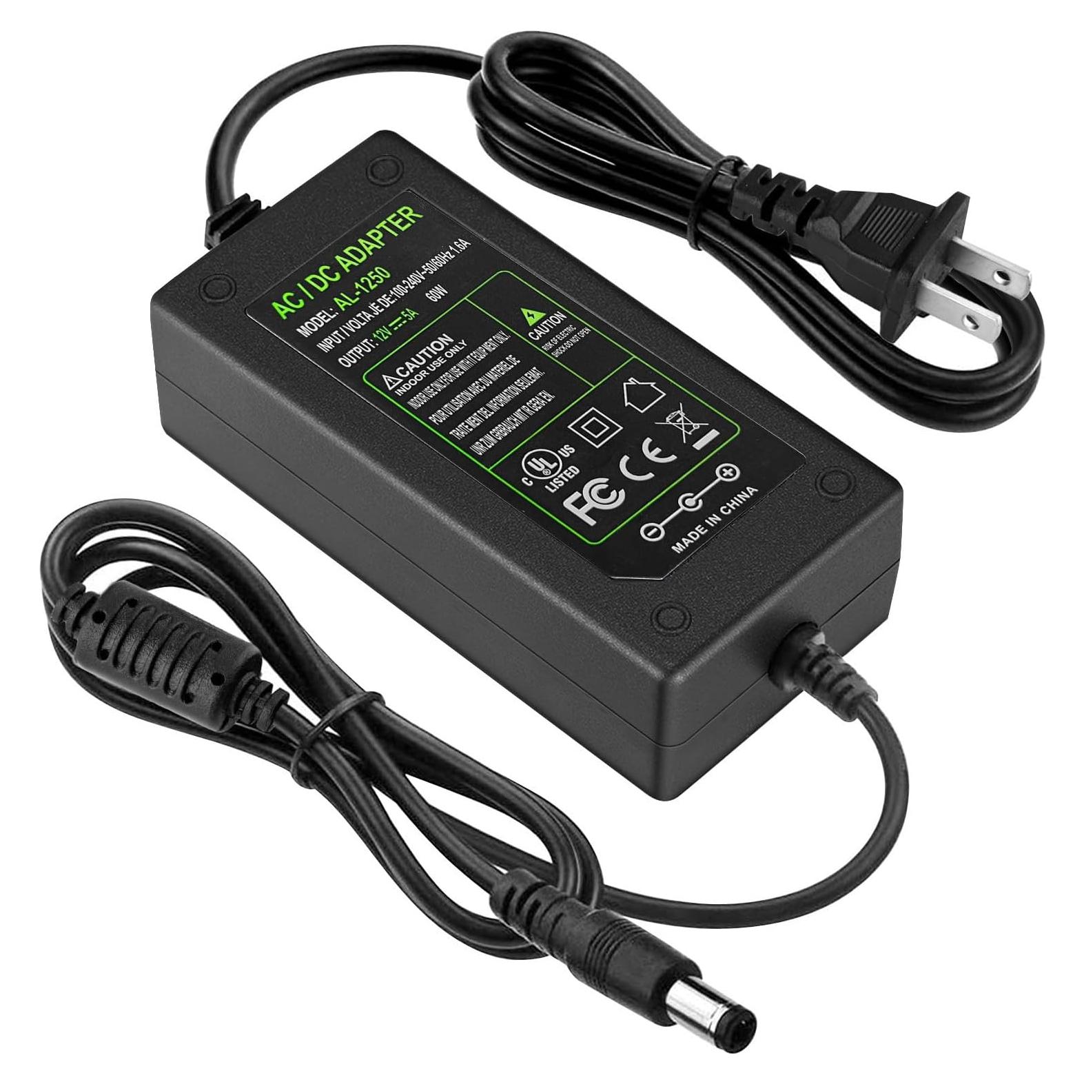 Adaptador de Alimentación 12V 5A TOBWOLF - 1.4m Cable