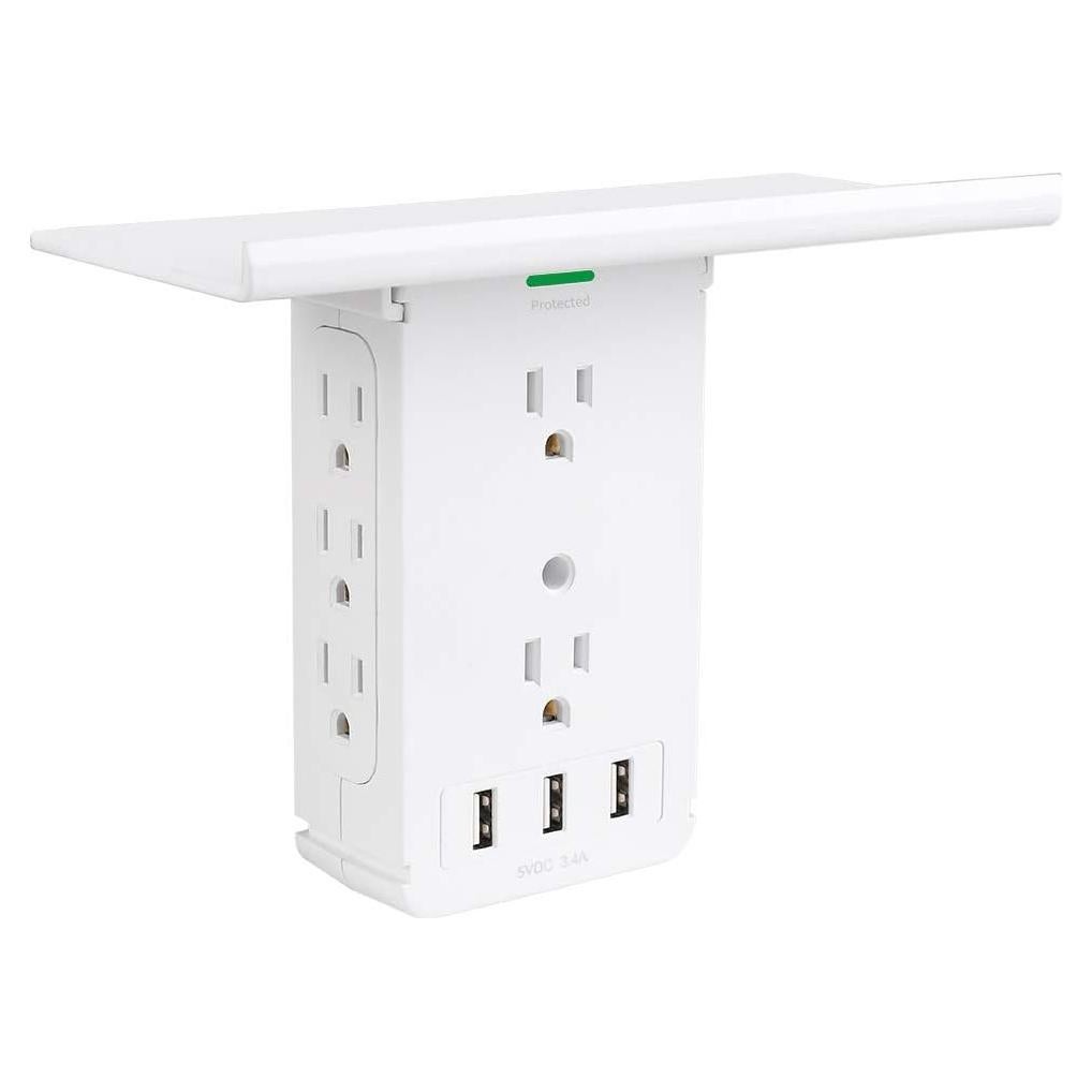 Estante de Carga CFMASTER 8 Enchufes 3 USB 3.4A Protector 125V