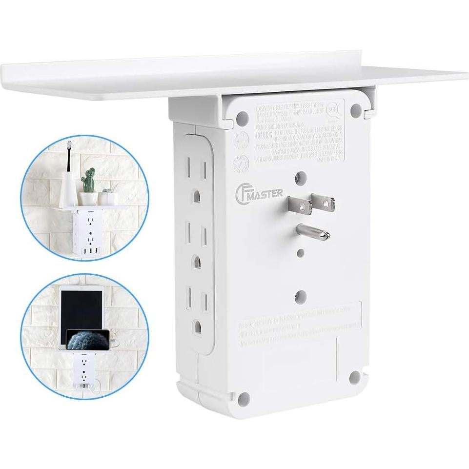 Estante de Carga CFMASTER 8 Enchufes 3 USB 3.4A Protector 125V