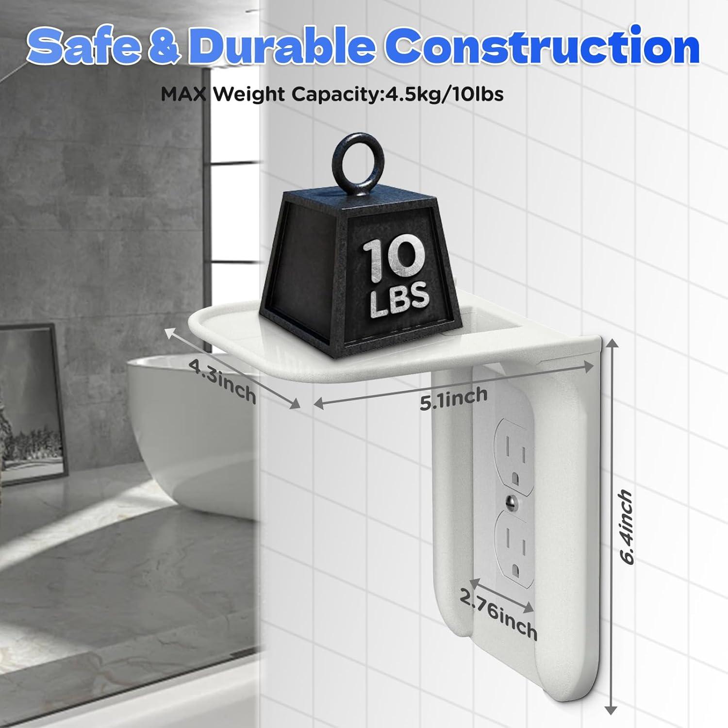 Estante de Pared para Baño Yxflz - Soporta 4.5 kg, Blanco