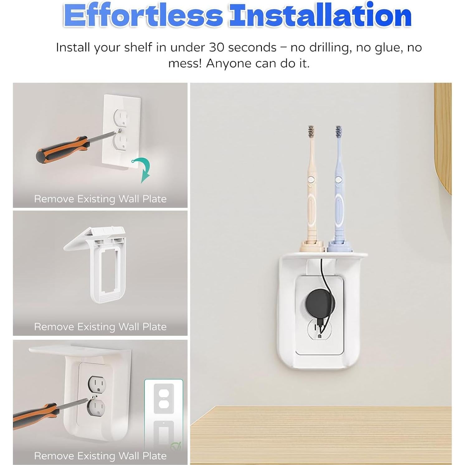 Estante de Pared para Baño Yxflz - Soporta 4.5 kg, Blanco