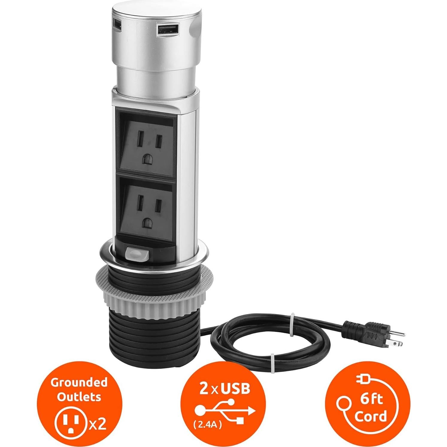 Estación de Enchufe Emergente Link2Home con USB 2.4A