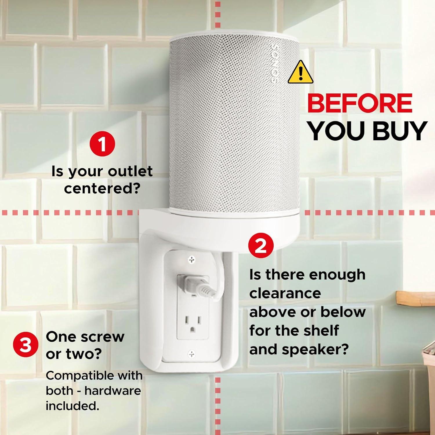 Soporte de Pared para Toma de Corriente AC Soundbass ERA100 Blanco