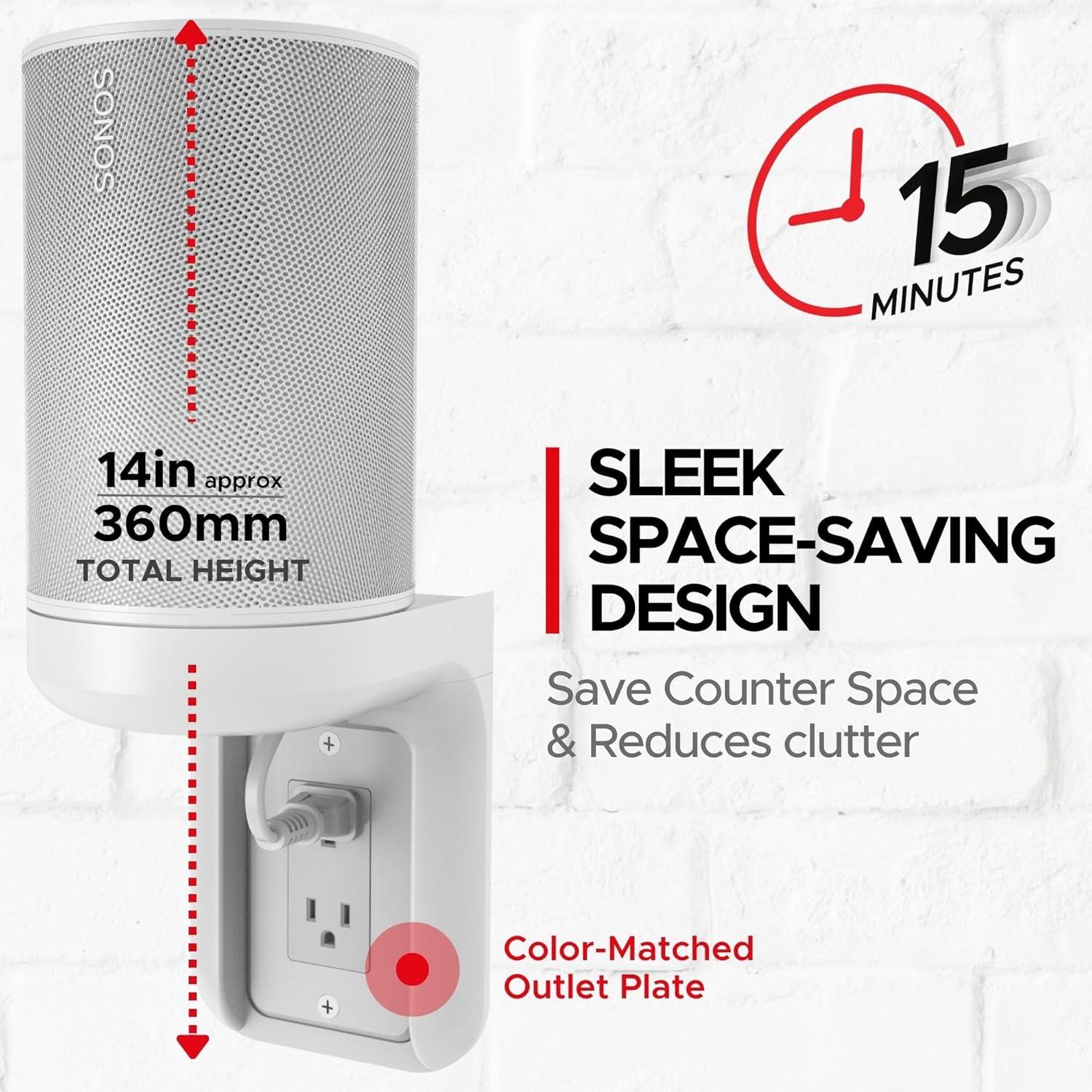 Soporte de Pared para Toma de Corriente AC Soundbass ERA100 Blanco