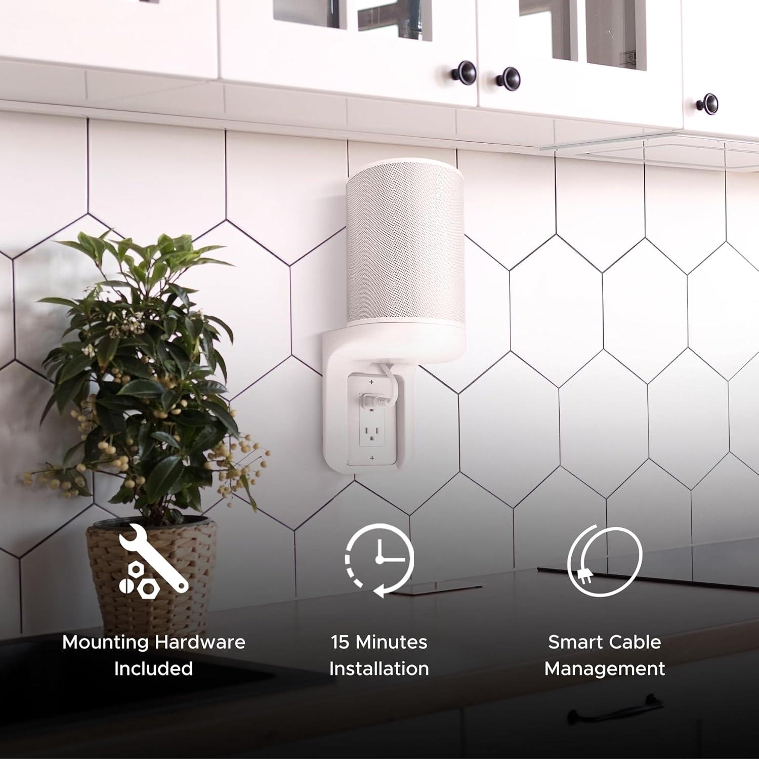 Soporte de Pared para Toma de Corriente AC Soundbass ERA100 Blanco