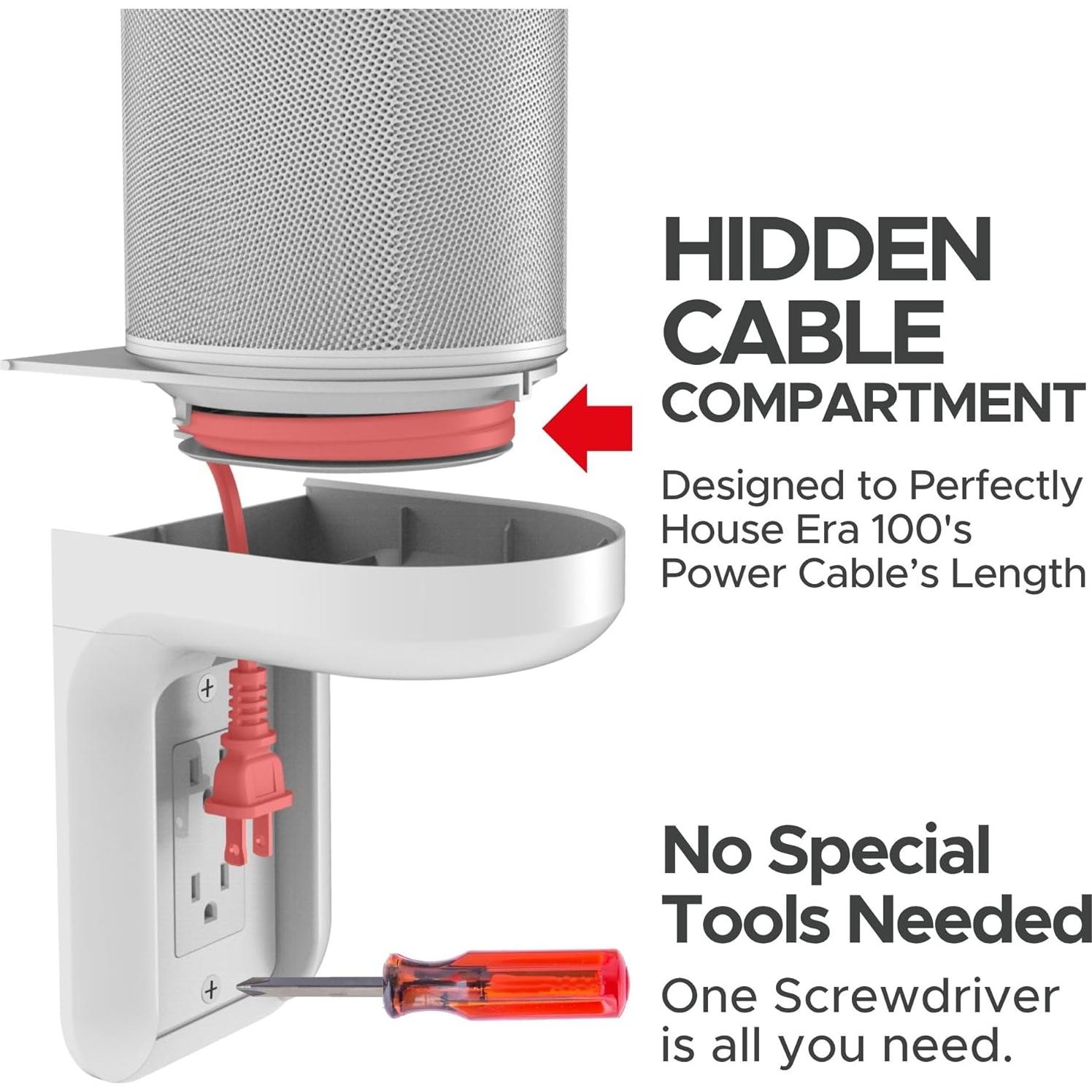 Soporte de Pared para Toma de Corriente AC Soundbass ERA100 Blanco