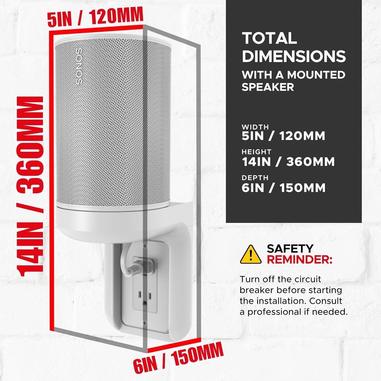 Soporte de Pared para Toma de Corriente AC Soundbass ERA100 Blanco