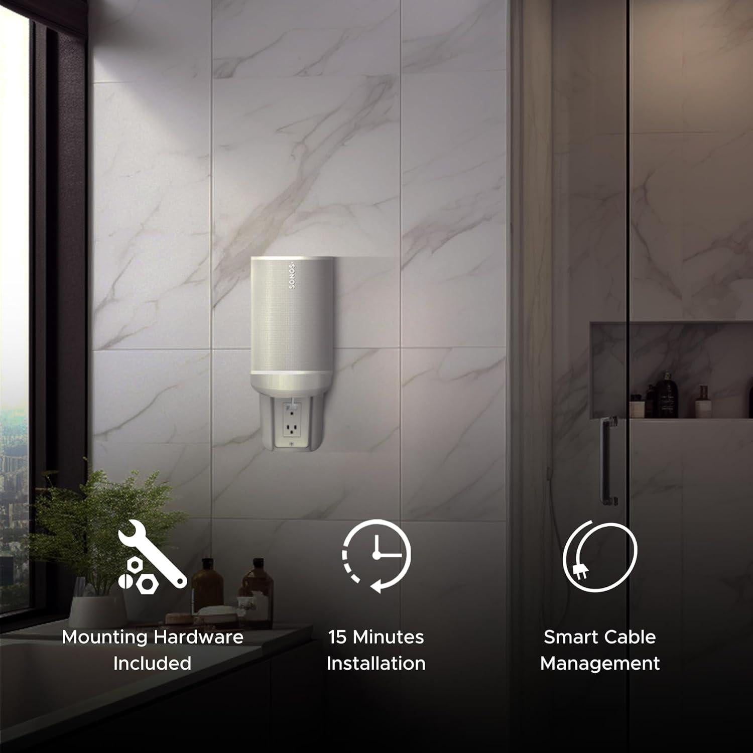 Soporte de Pared para Toma de Corriente AC Soundbass ERA100 Blanco