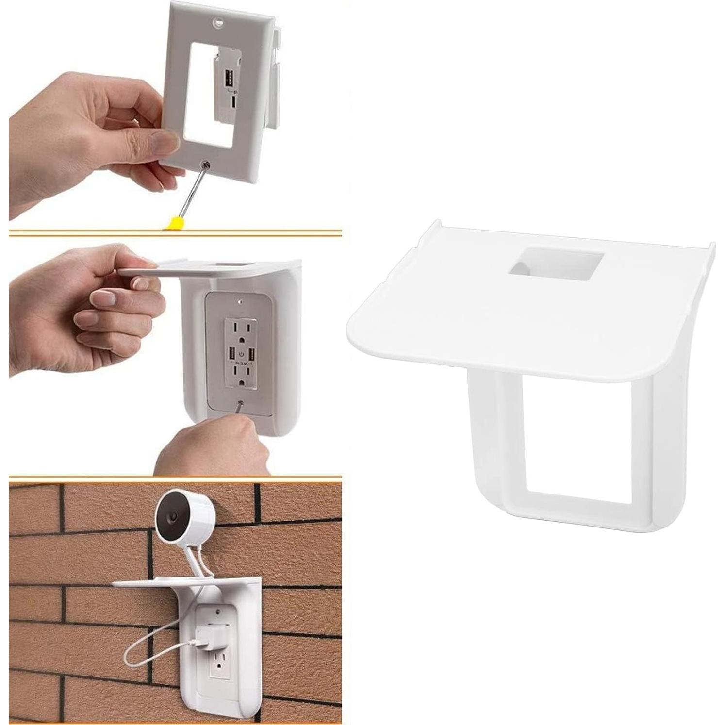 Estante de Enchufe de Pared Haofy - 2 Piezas, ABS, Ahorra Espacio