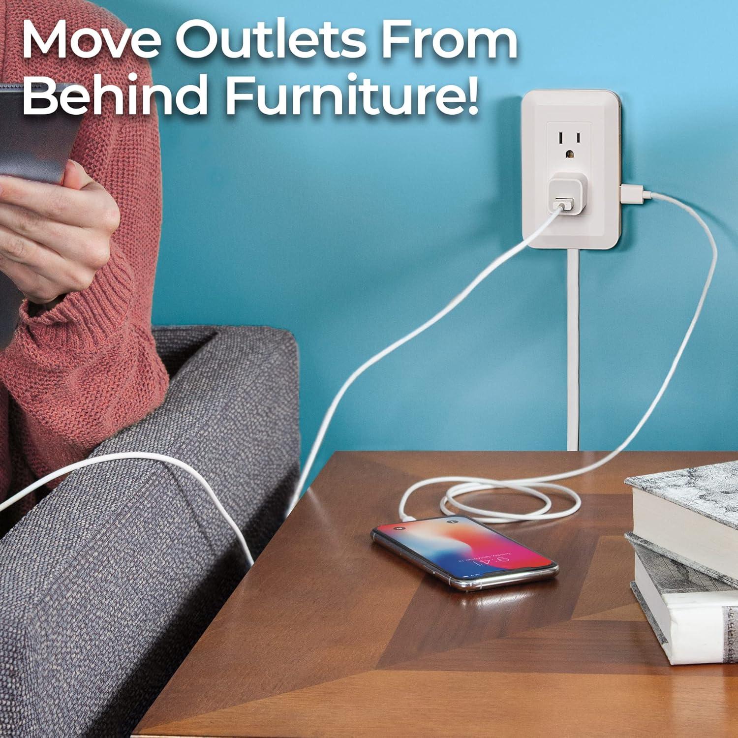 Extensor de Enchufe Ontel Presto 1.22 m con 2 USB y Estante