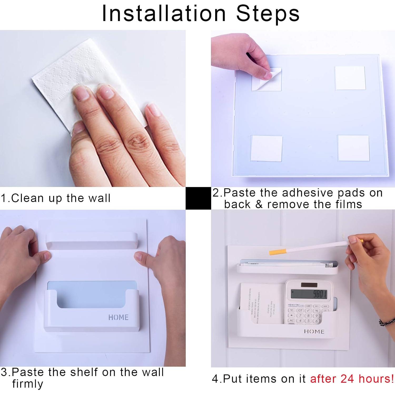 Estante de Noche Adhesivo JDYOOMI Blanco 22.1x22.1 cm