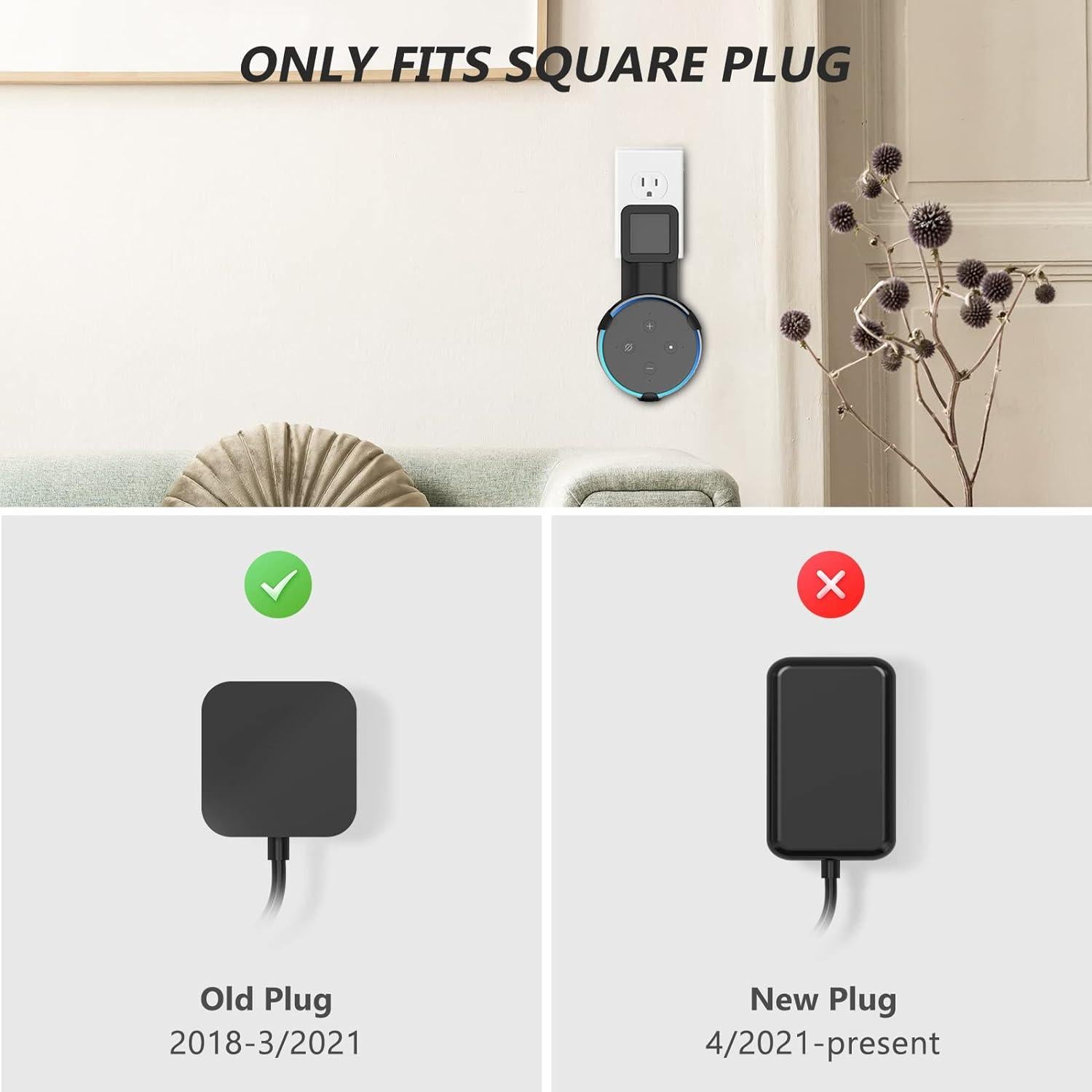 Soporte de Pared WALI para Echo Dot 3ra Generación - Negro