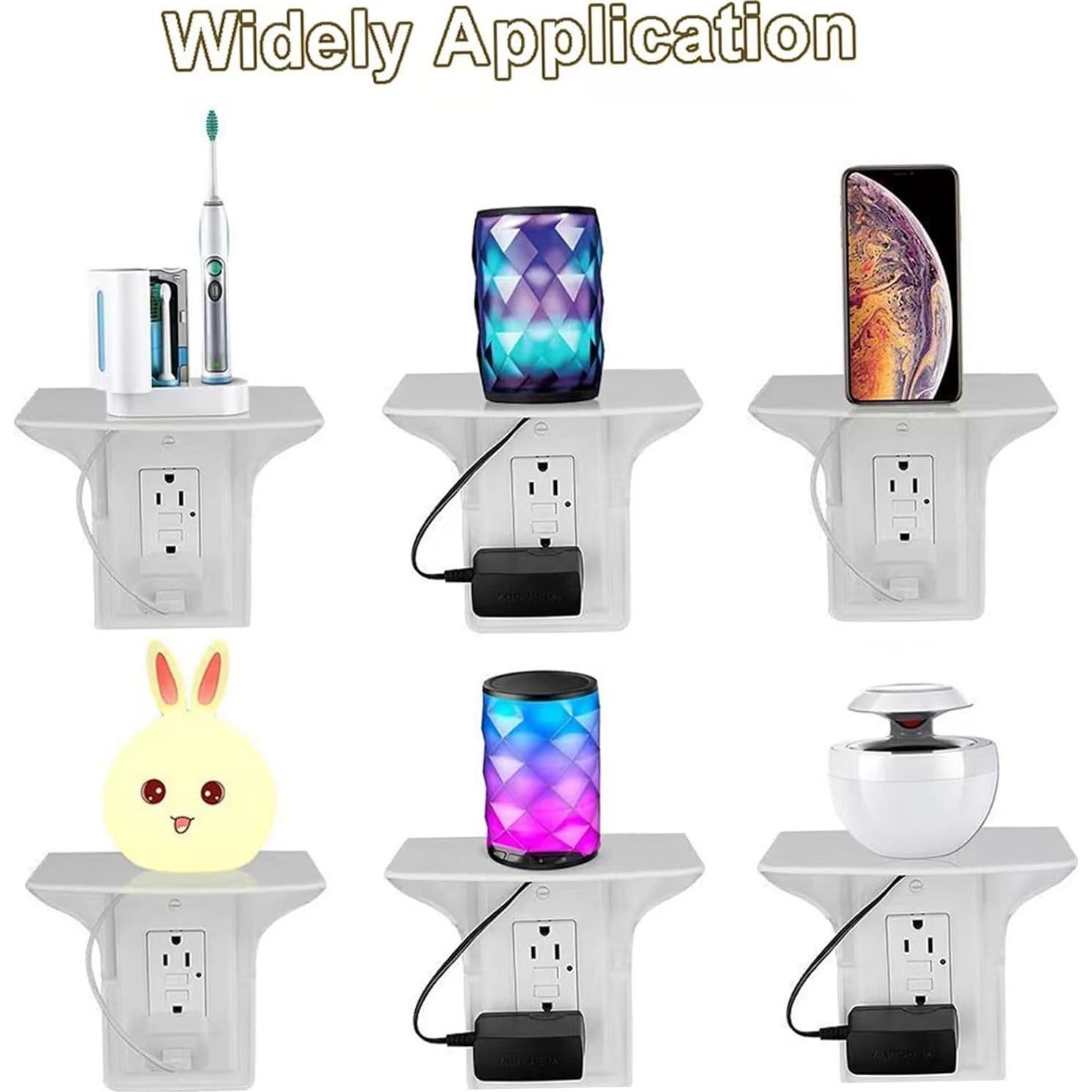 Estante de Enchufe Blanco DAGLLGEW 2 Piezas con Gestión de Cables