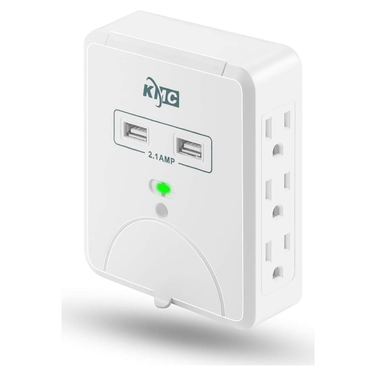 Regleta KMC de Sobretensión 6 Salidas y 2 USB 2.4A