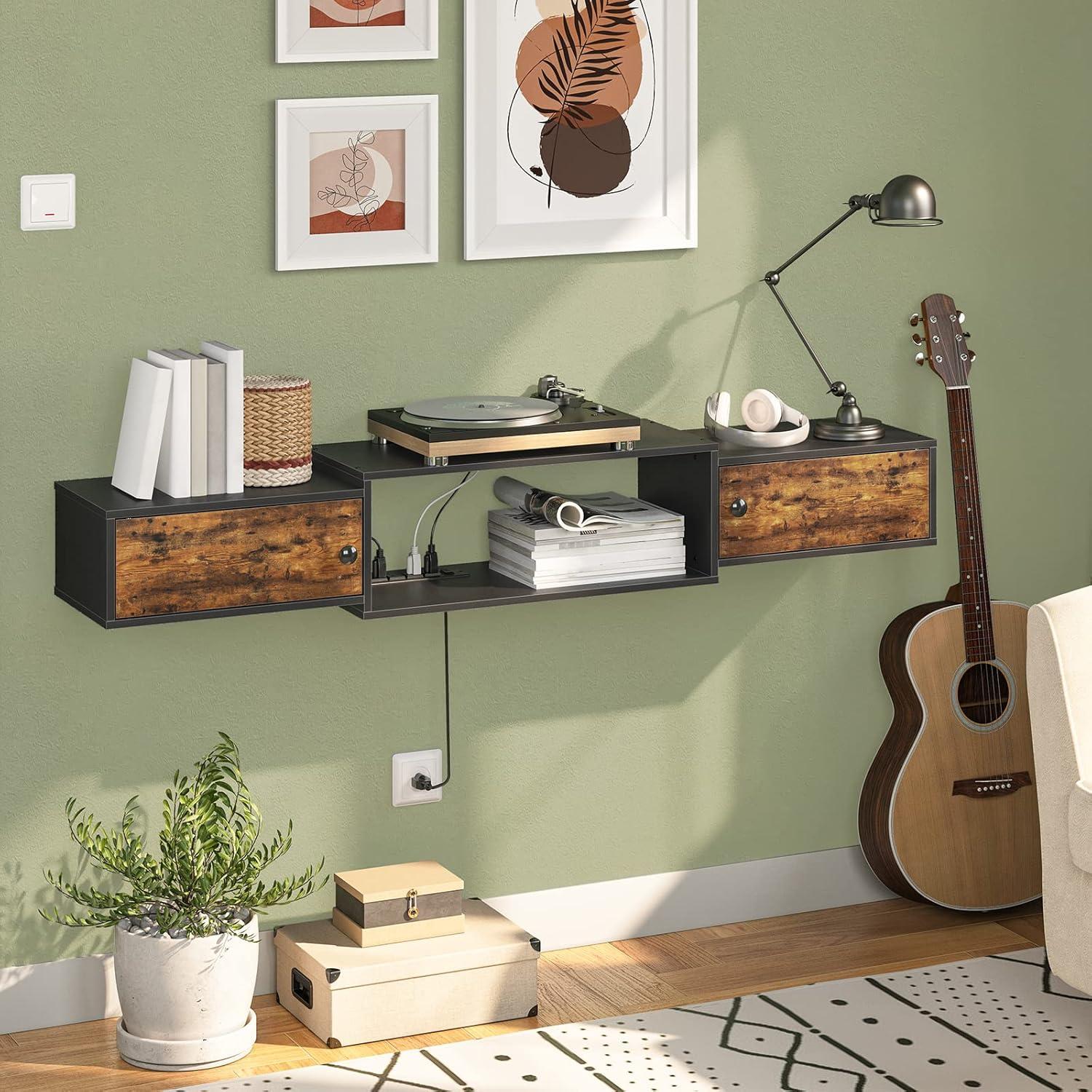 Soporte de TV Flotante HOOBRO 55" con Toma de Corriente