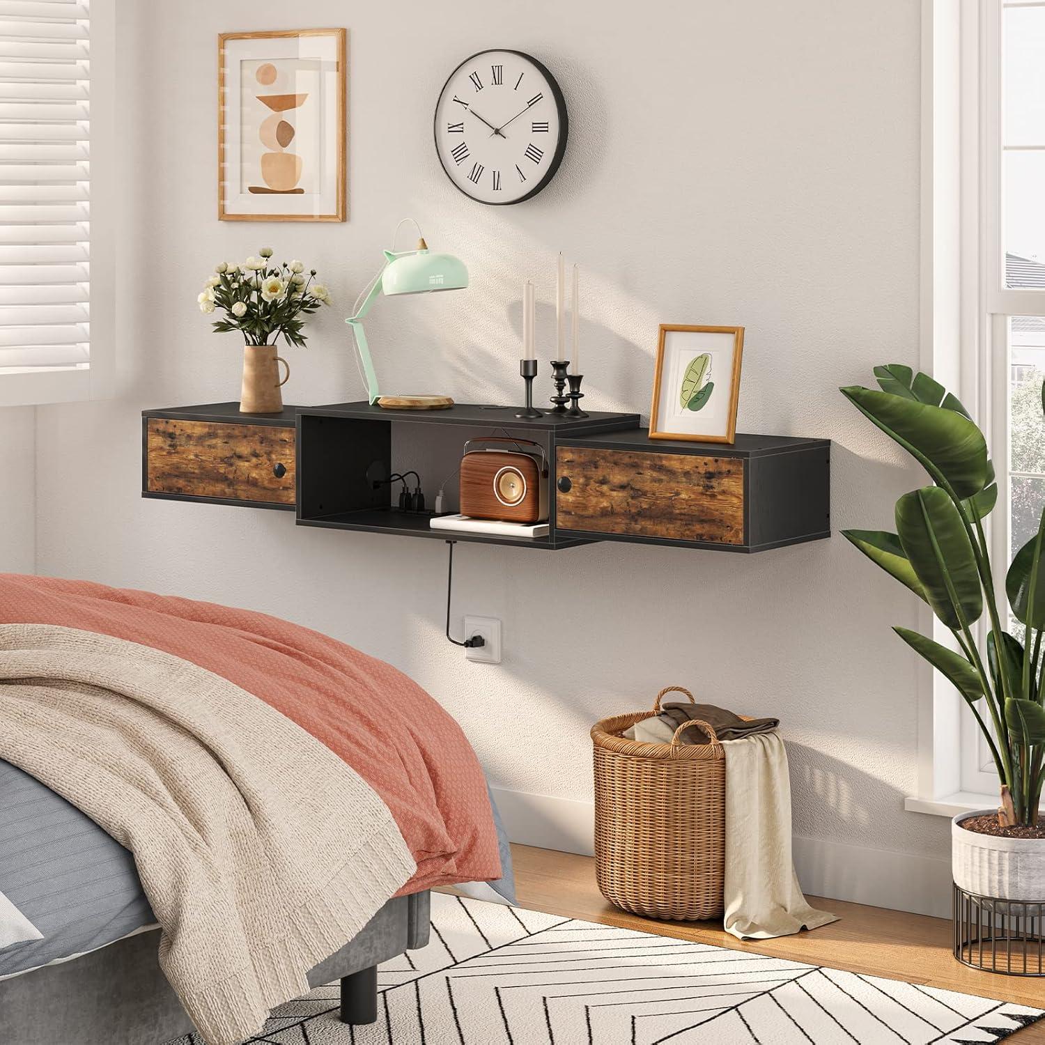 Soporte de TV Flotante HOOBRO 55" con Toma de Corriente