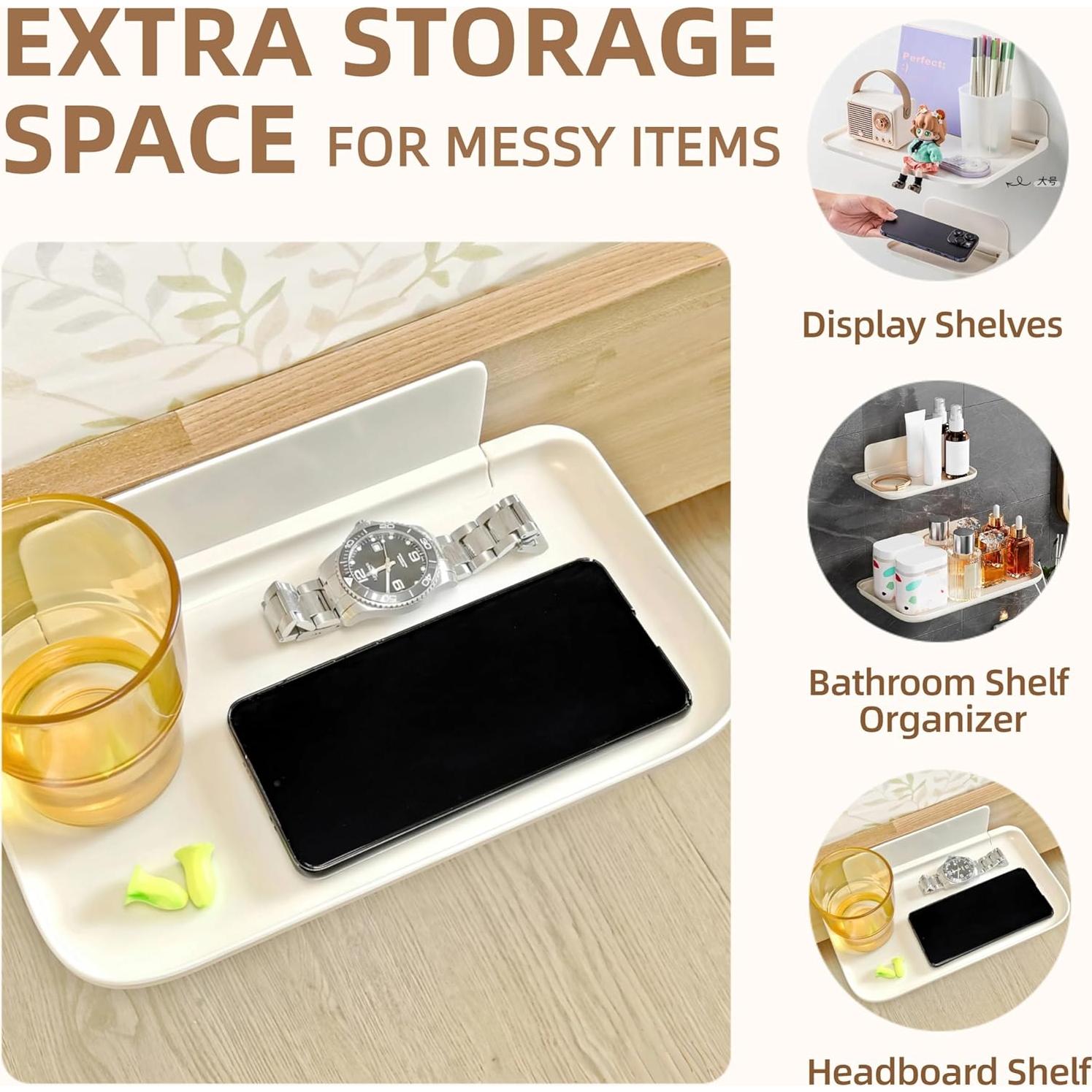 Juego de 2 estantes flotantes Zdesign para pared junto a la cama