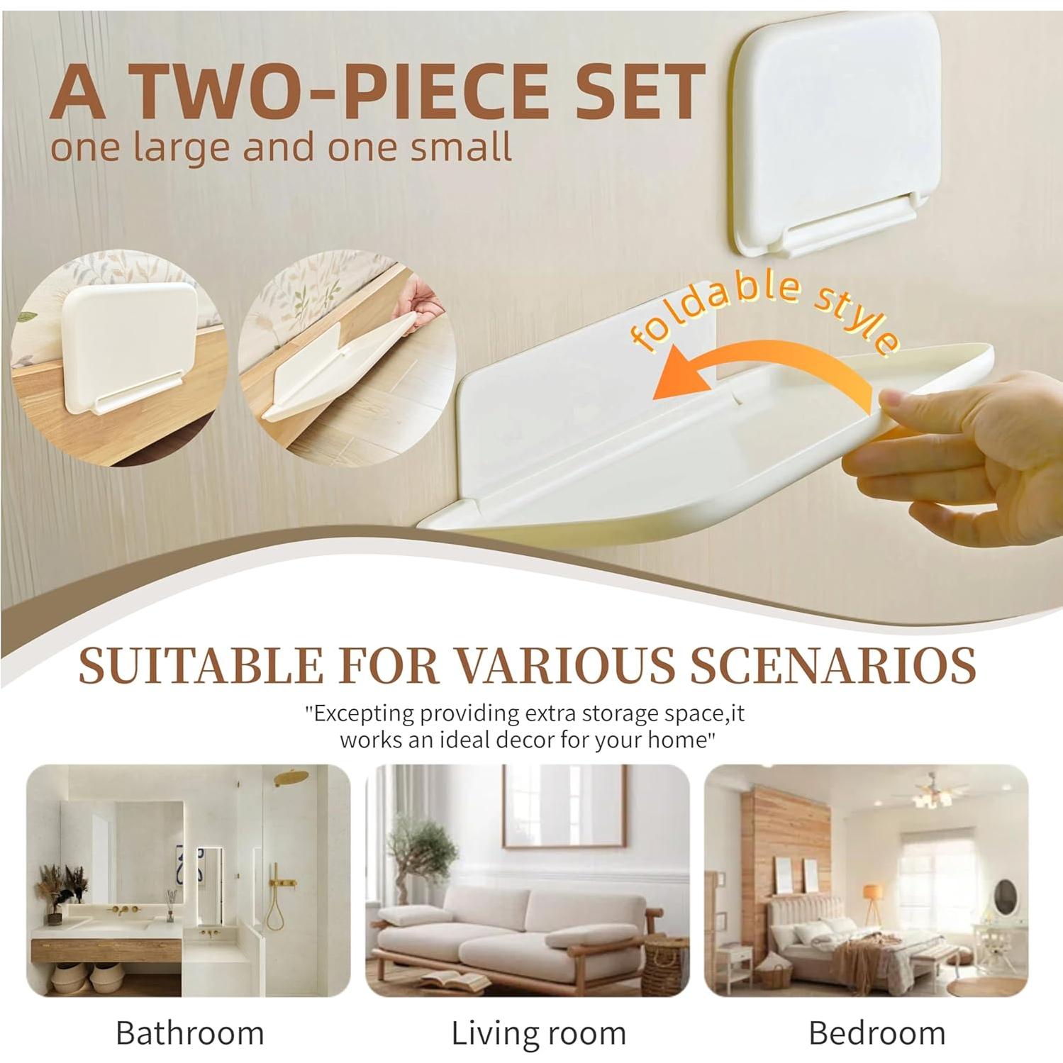 Juego de 2 estantes flotantes Zdesign para pared junto a la cama