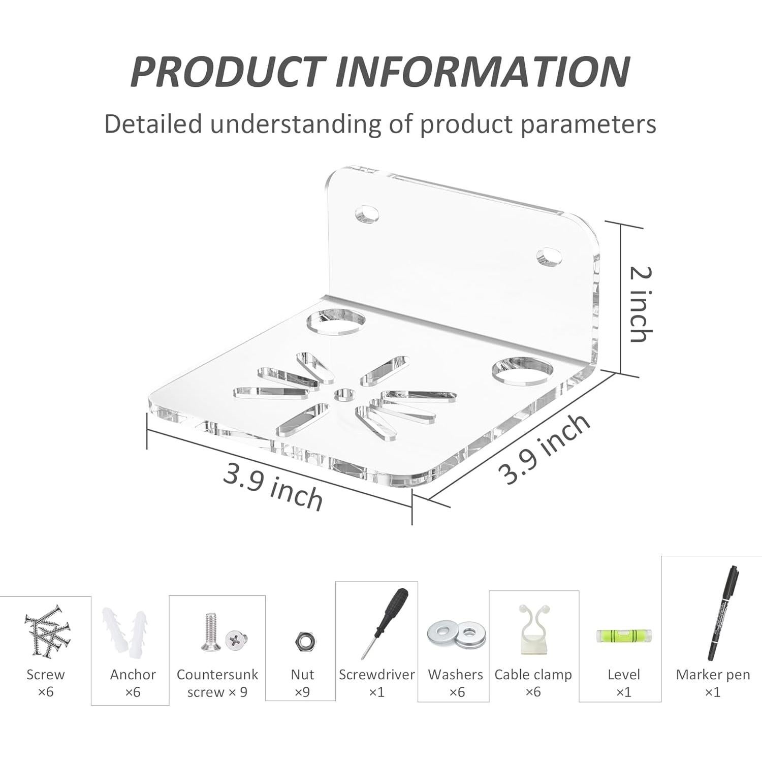 Estante de Acrílico Transparente Sezanrpt 3 Paquetes 10 cm