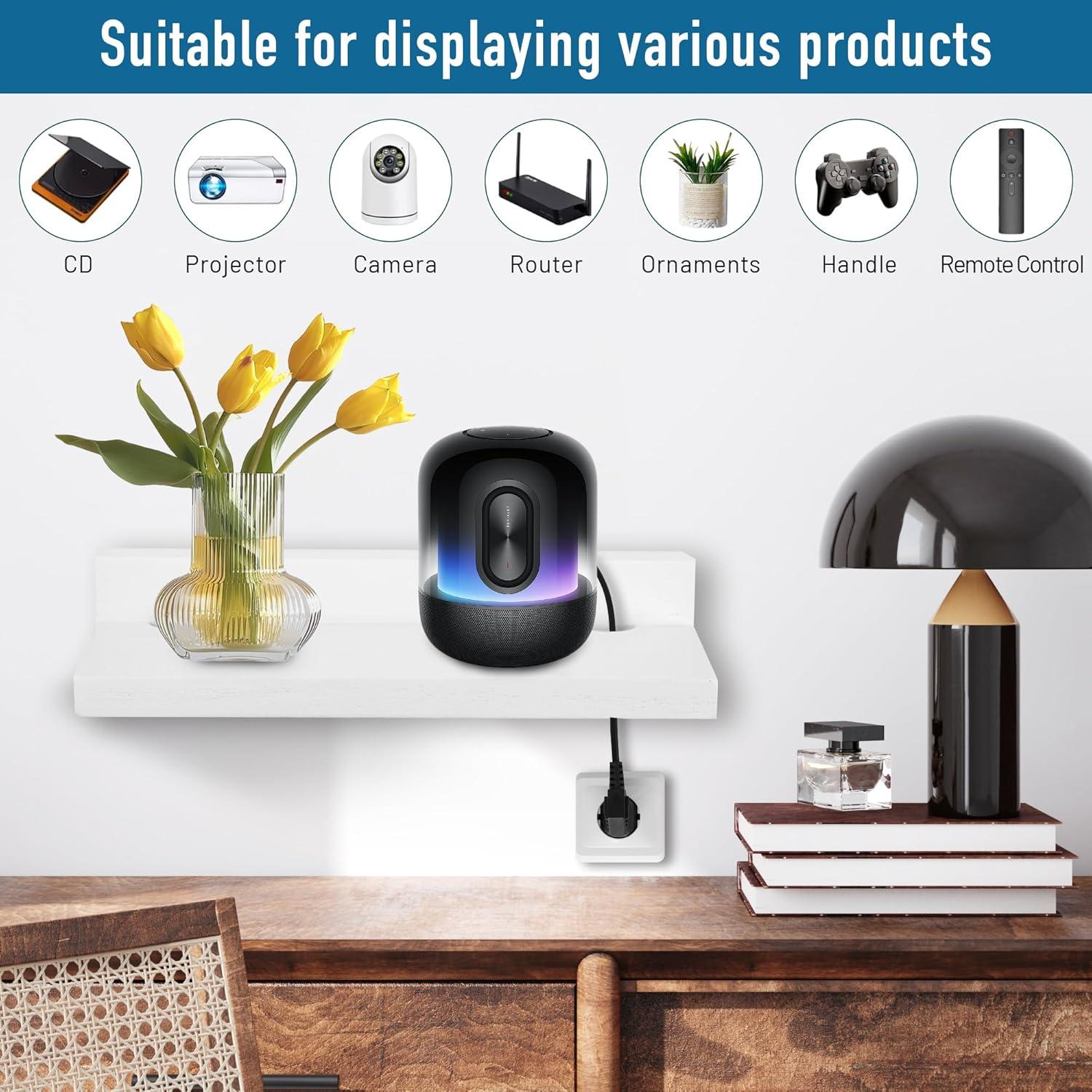 Estante Flotante Pequeño NIUBEST Blanco 22.86x10.16cm - 2 Pcs