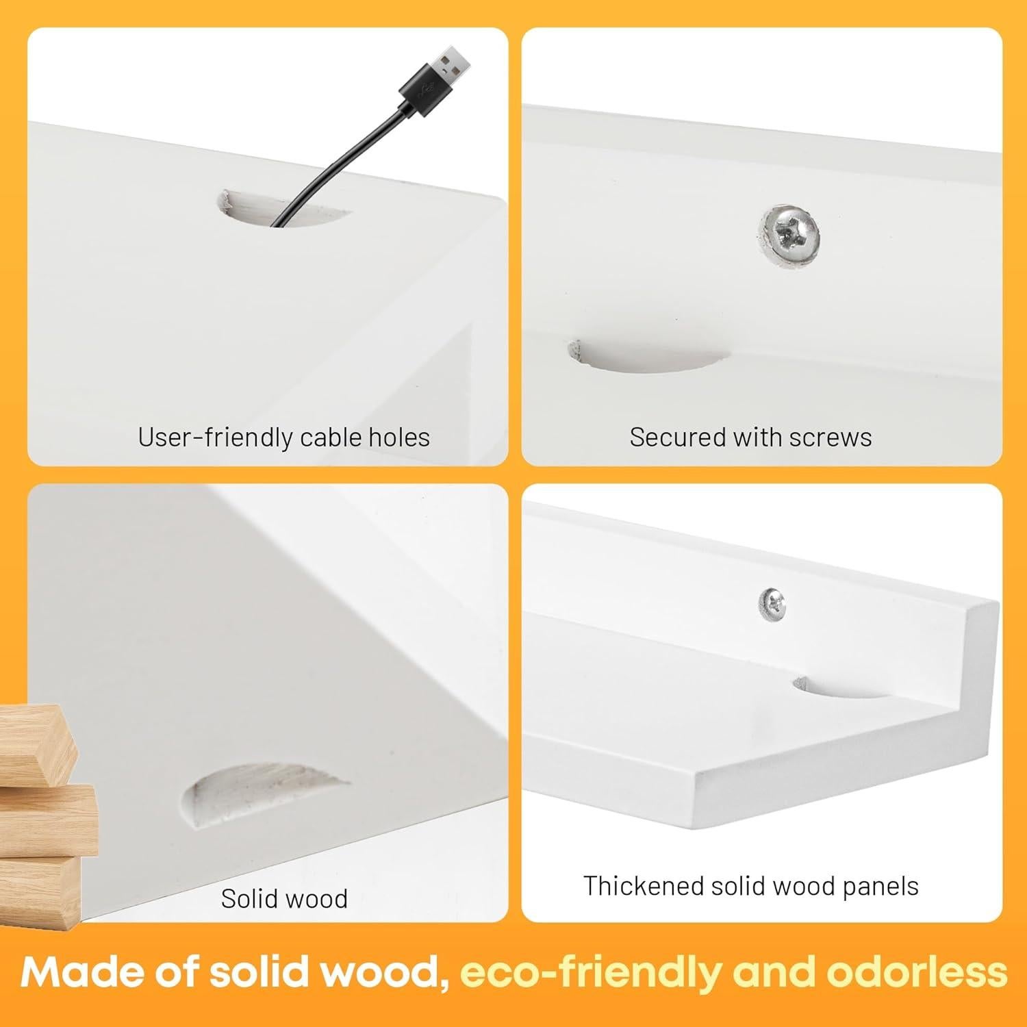 Estante Flotante Pequeño NIUBEST Blanco 22.86x10.16cm - 2 Pcs