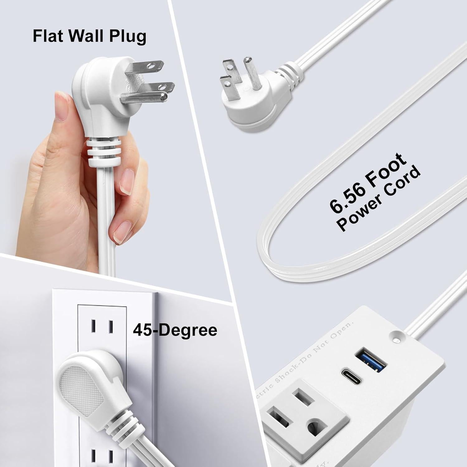 Regleta de Energía Empotrada 4 en 1 4 LEAF USB C 20W