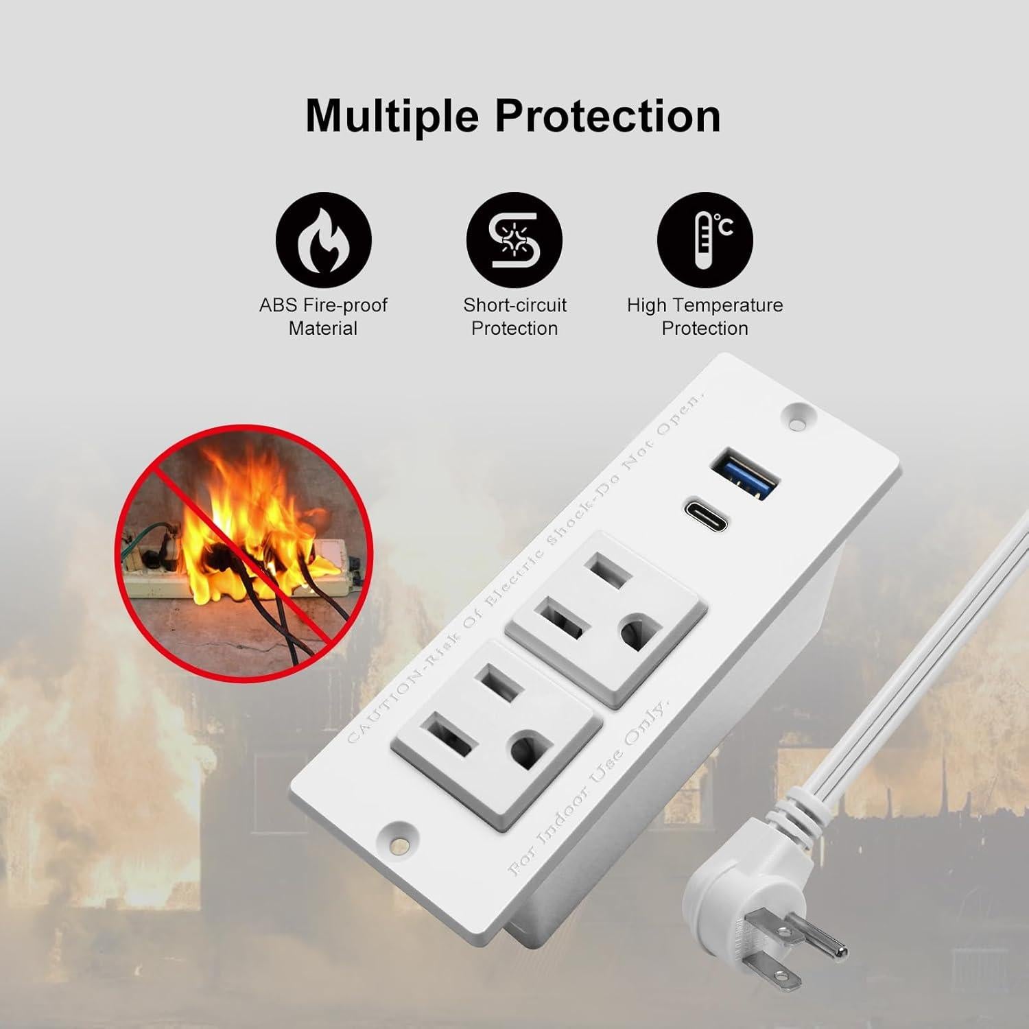 Regleta de Energía Empotrada 4 en 1 4 LEAF USB C 20W