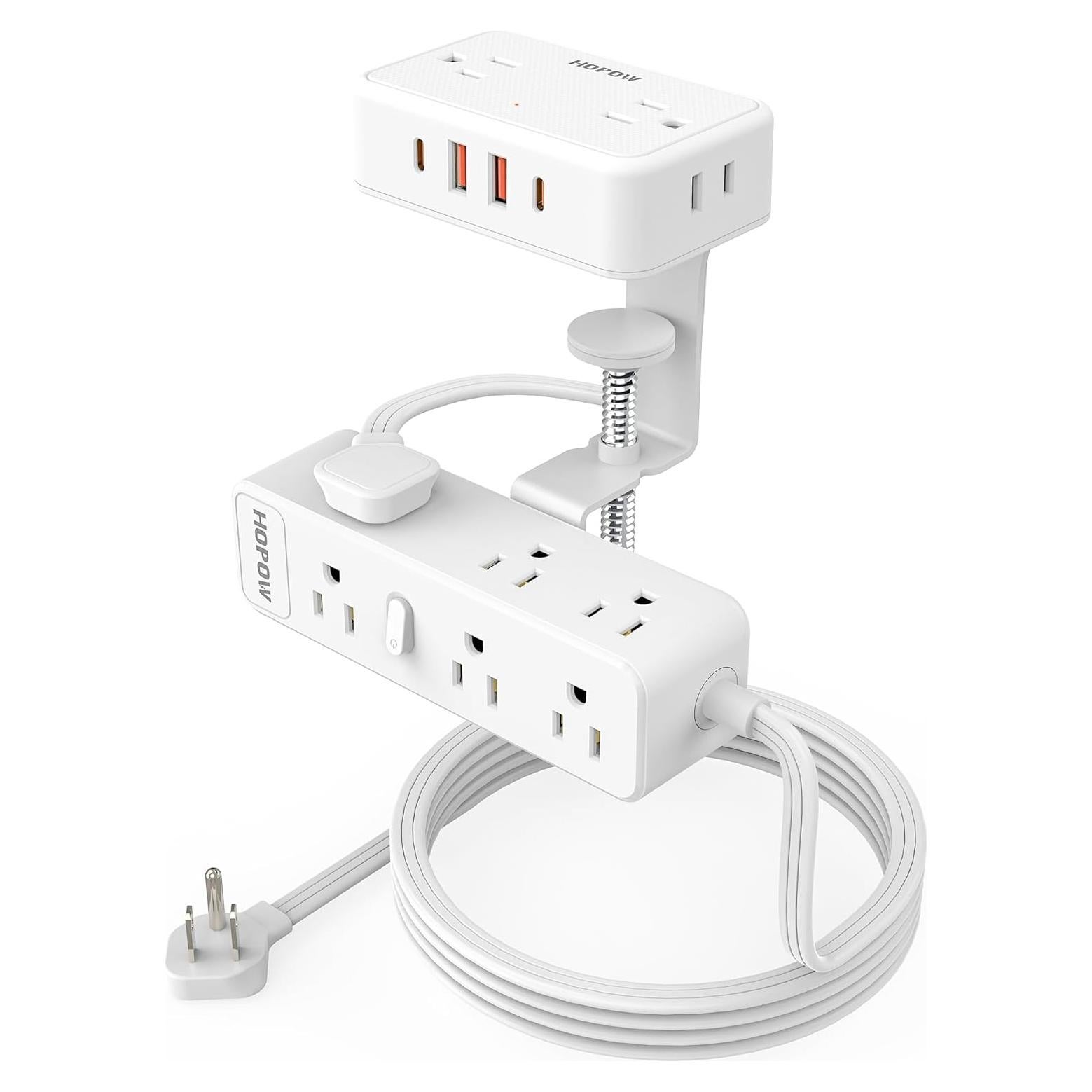 Toma de Corriente de Abrazadera ZHONGSHAN 13 Salidas 4 USB Blanco