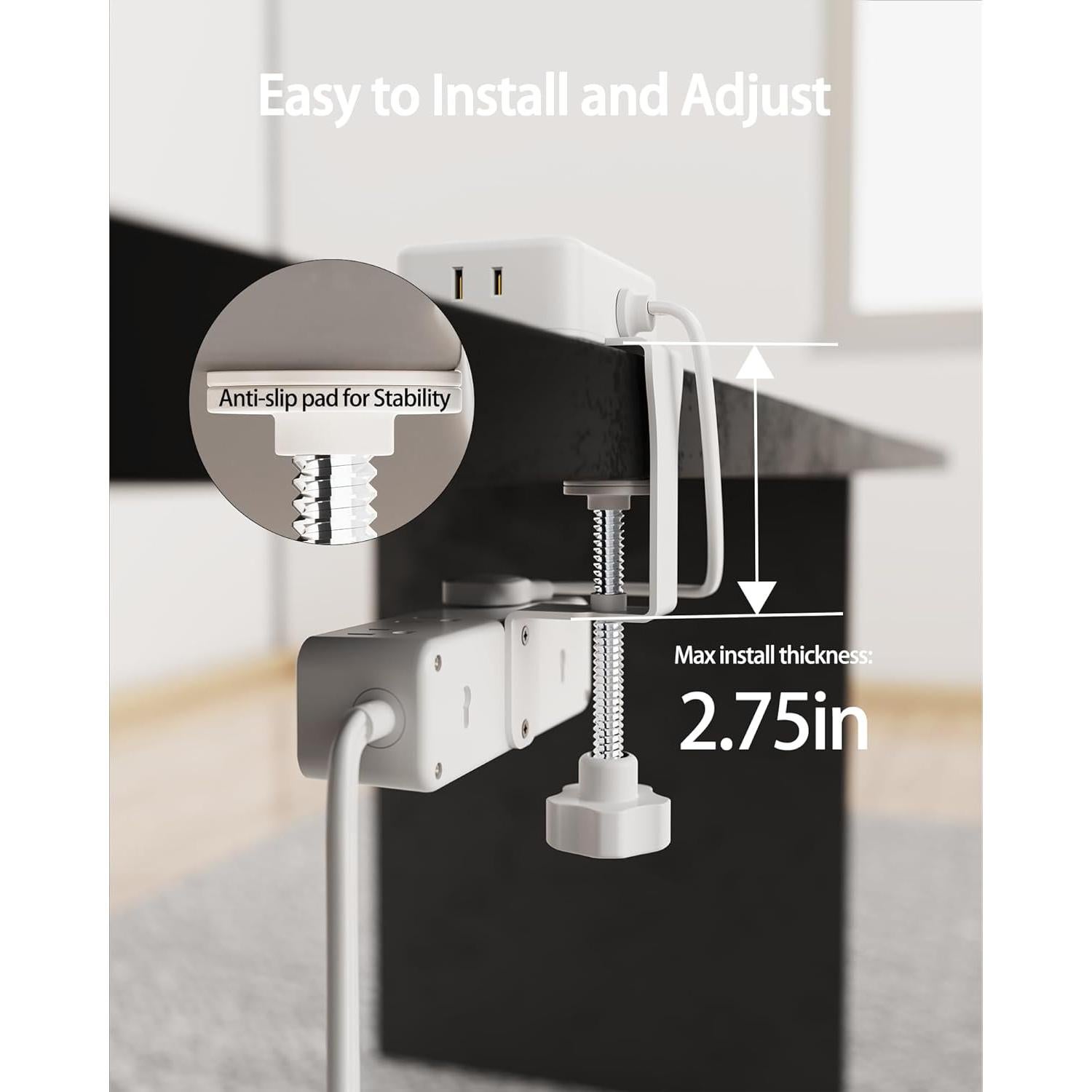 Toma de Corriente de Abrazadera ZHONGSHAN 13 Salidas 4 USB Blanco