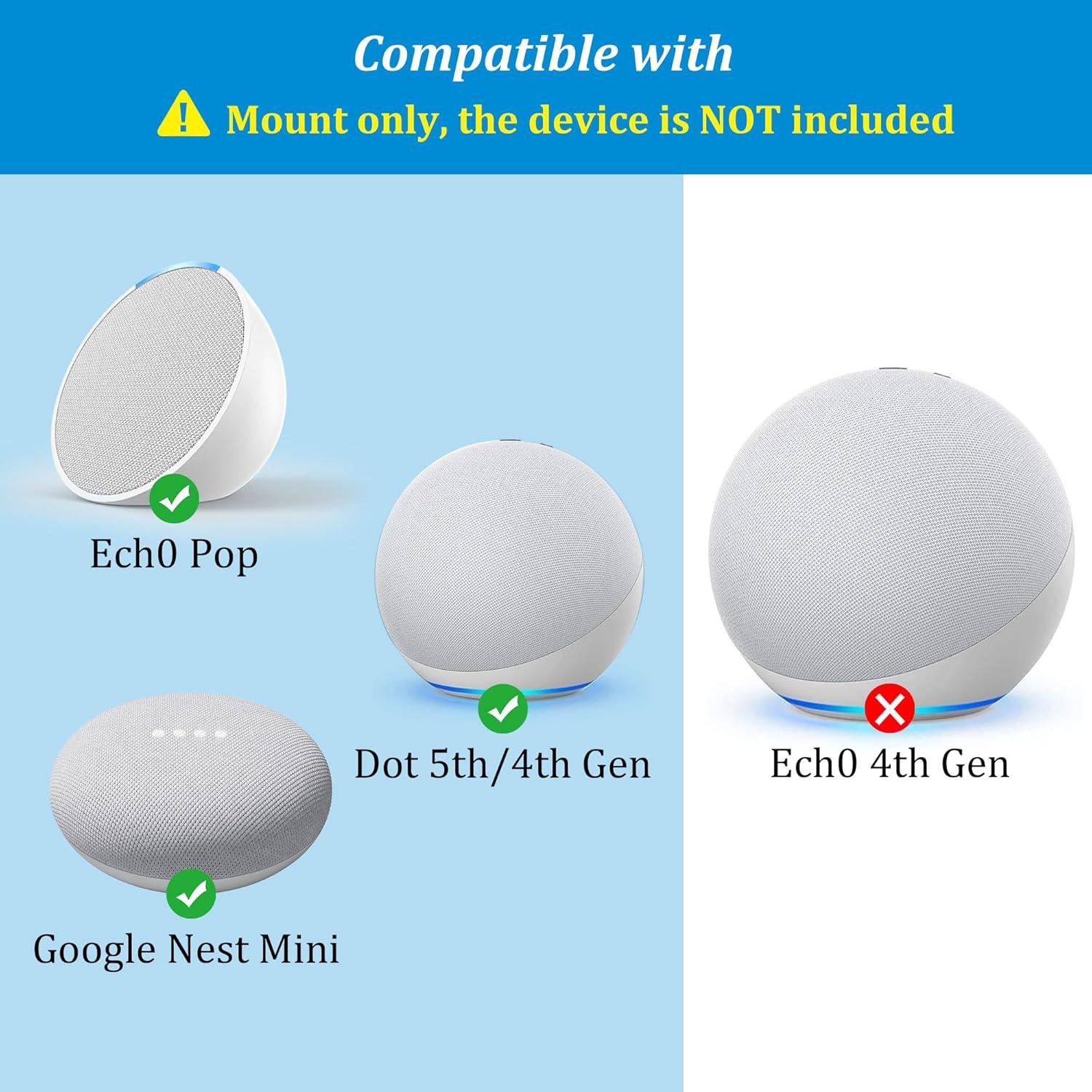 Soporte de Pared PlusAcc para Google Nest Mini y Pop - Blanco