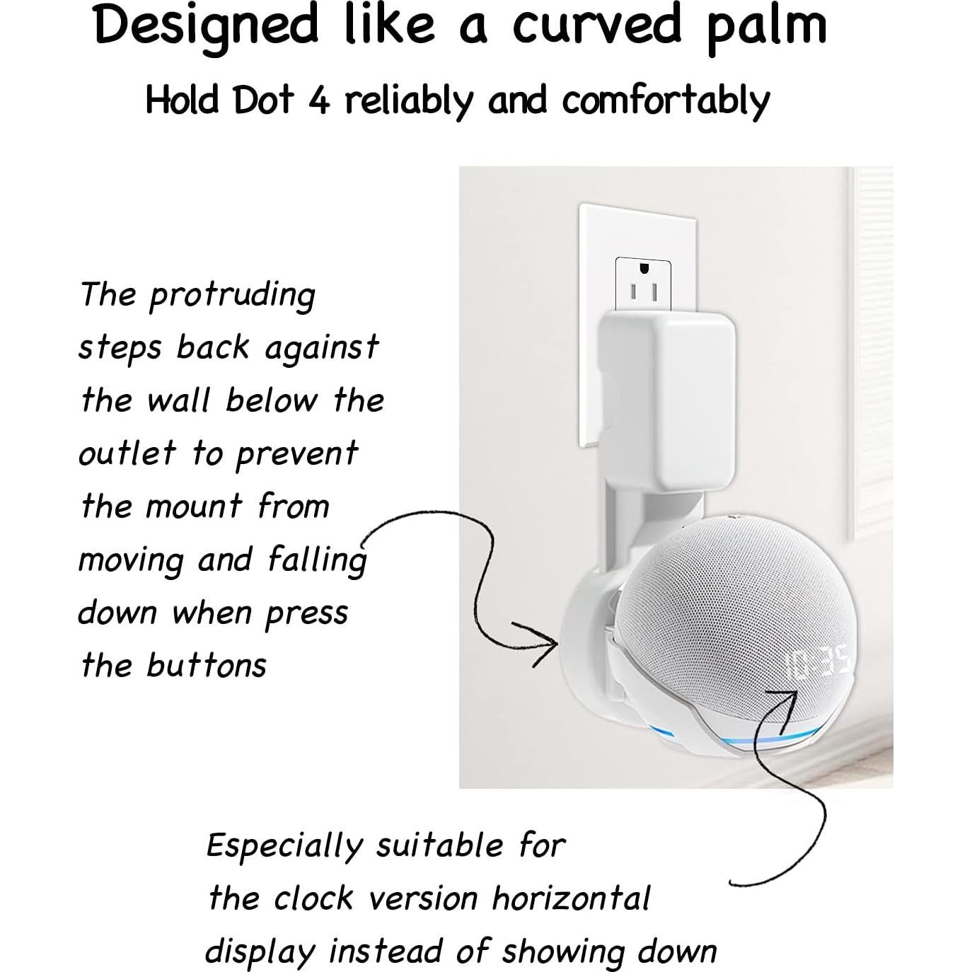 Soporte de Montaje en Pared ZUOLACO para Echo Dot 4ta/5ta Gen