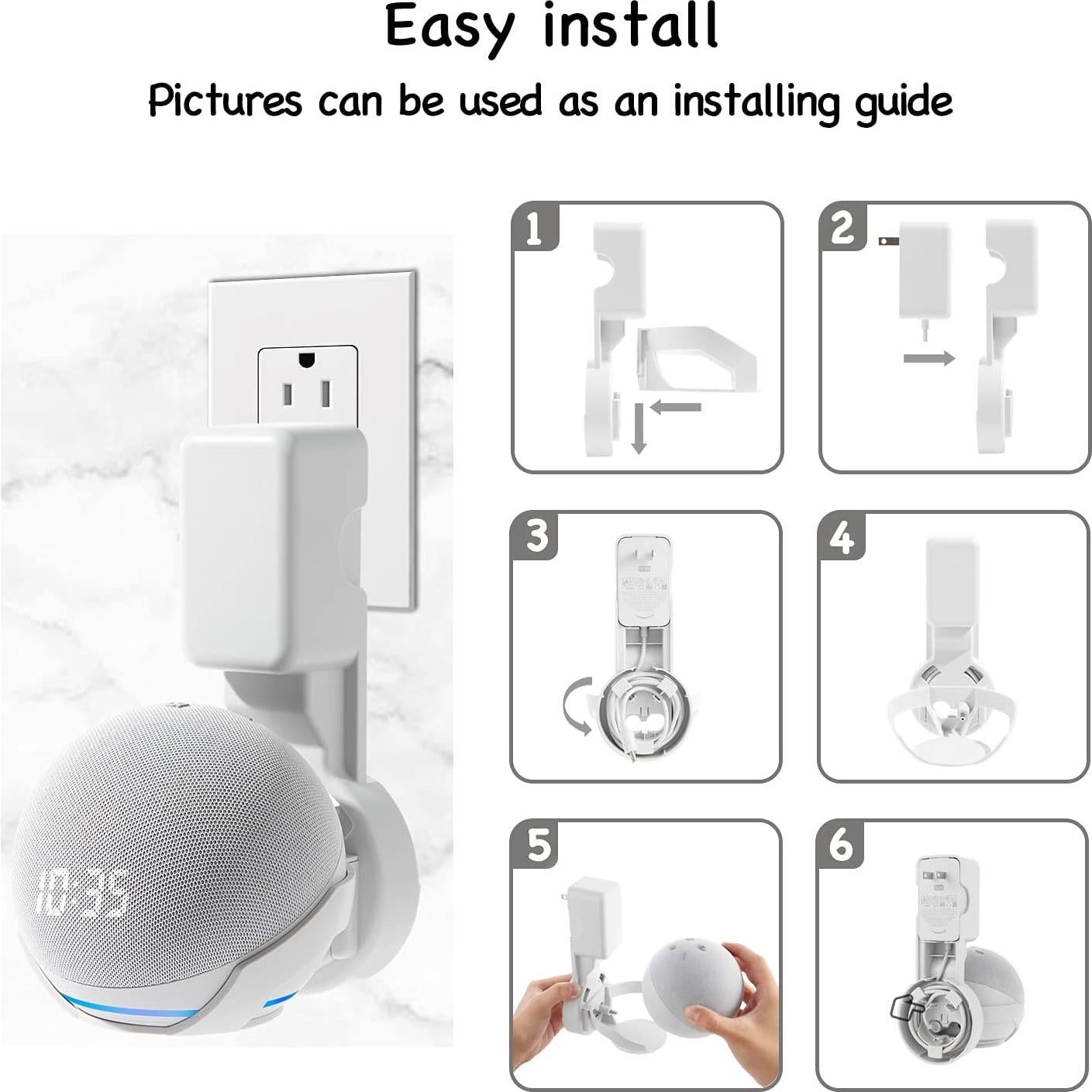 Soporte de Montaje en Pared ZUOLACO para Echo Dot 4ta/5ta Gen