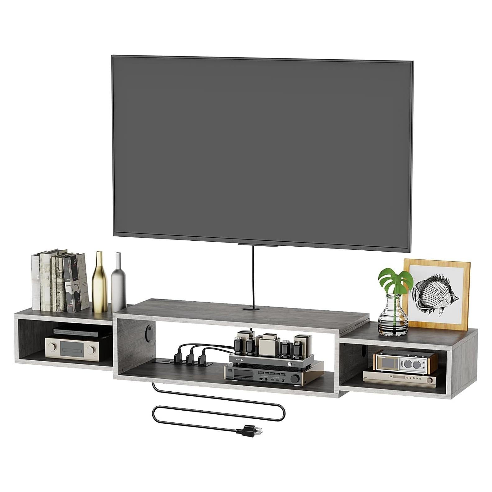 Gabinete de TV Montado en Pared Vicodabo 55" Gris Oscuro