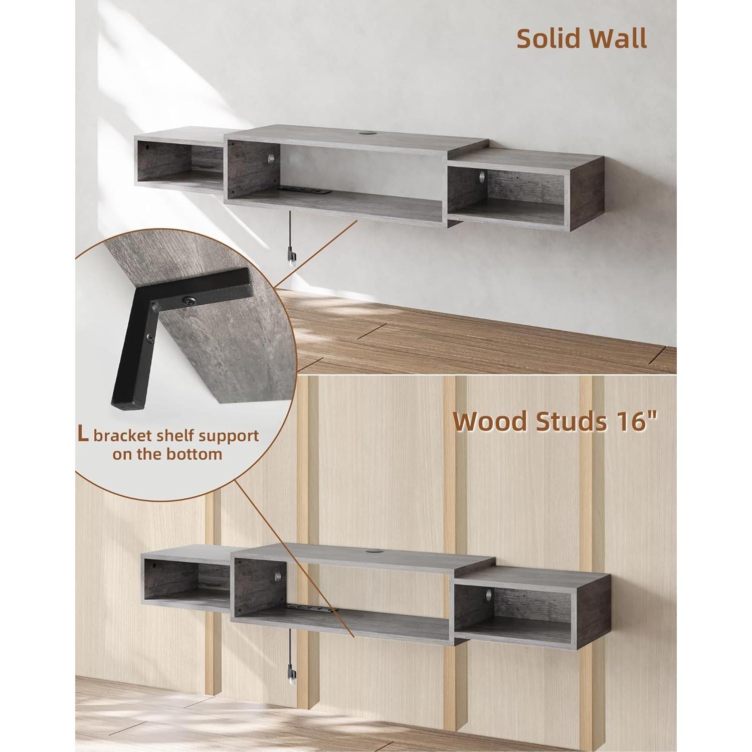 Gabinete de TV Montado en Pared Vicodabo 55" Gris Oscuro