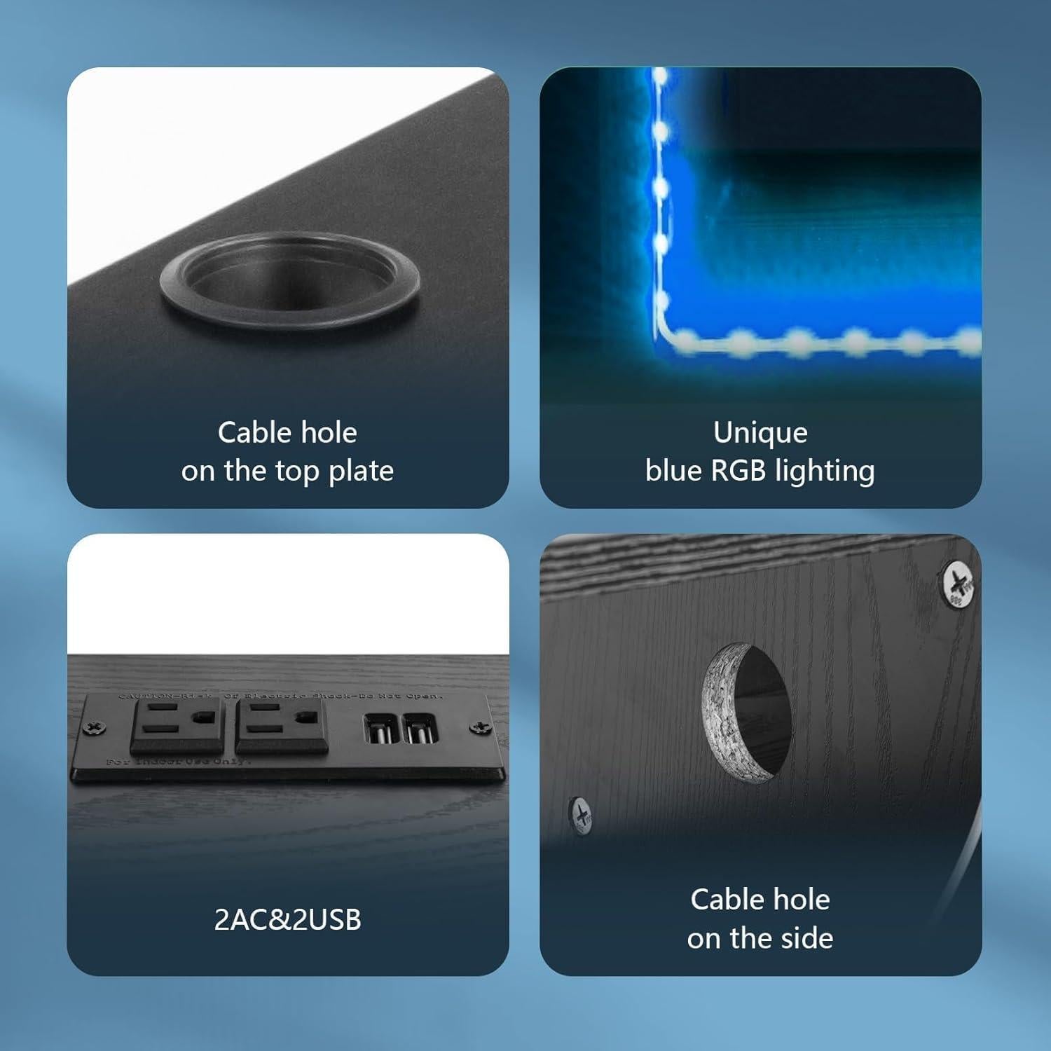 Soporte de TV Flotante 4 EVER WINNER 149.86 cm con Luz LED