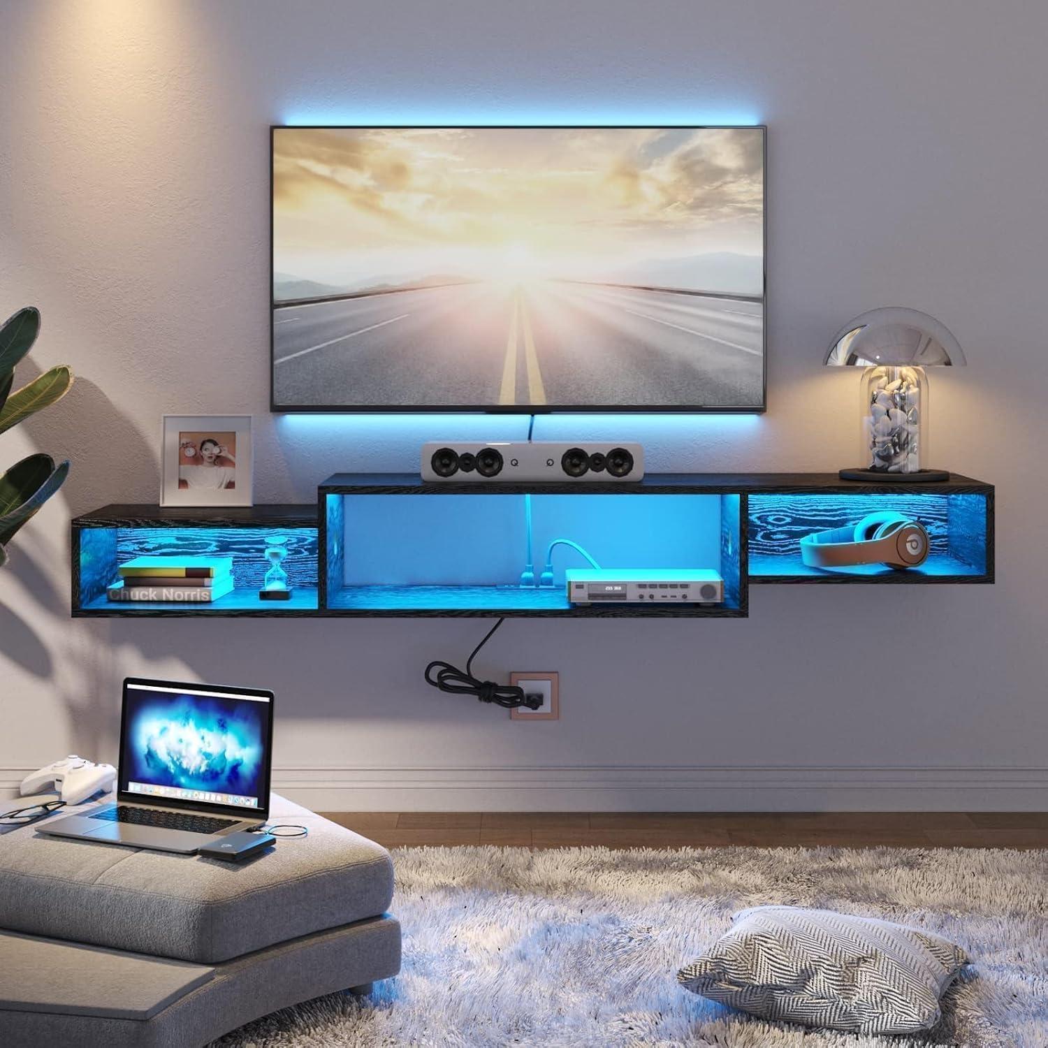 Soporte de TV Flotante 4 EVER WINNER 149.86 cm con Luz LED