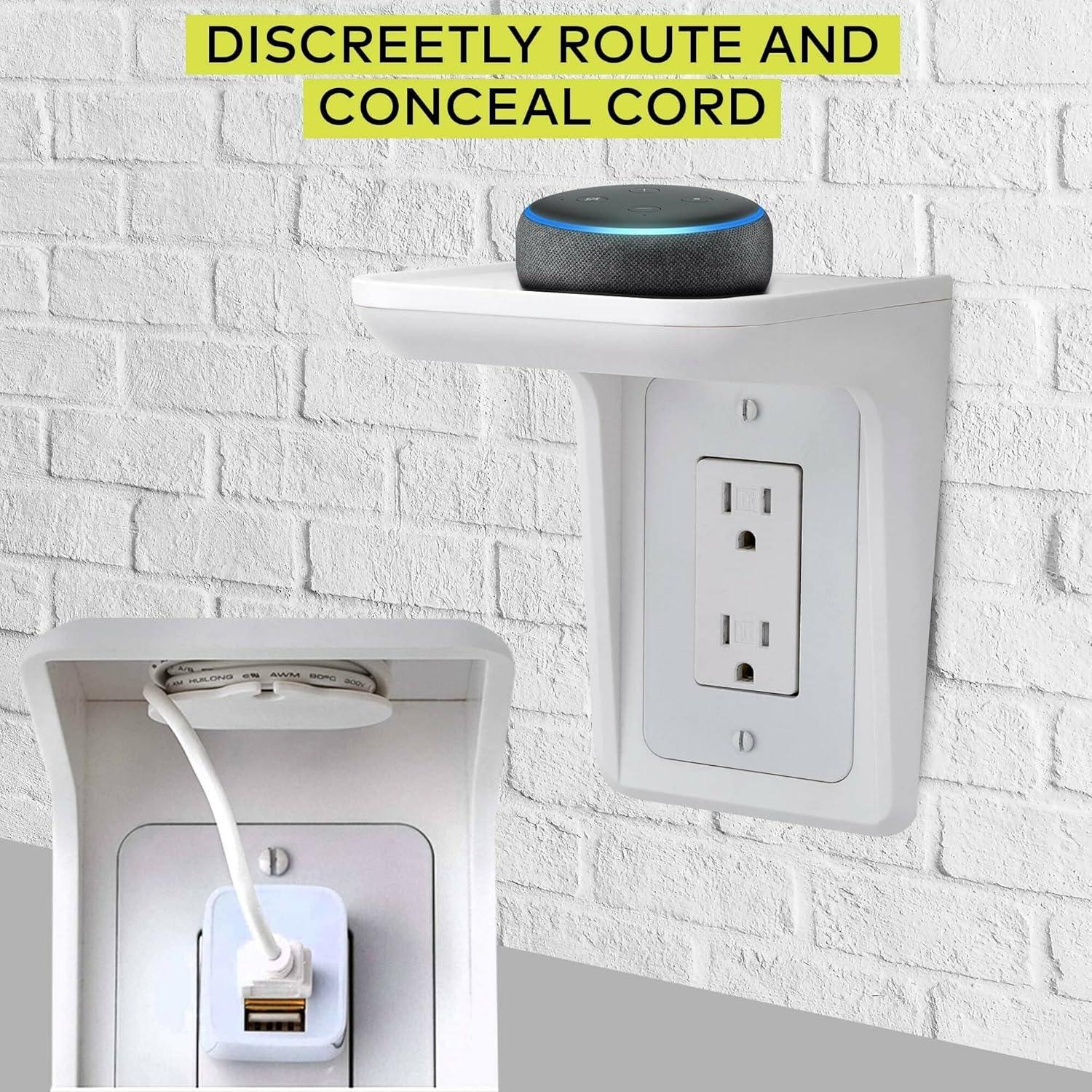 Estante de Pared Knox Gear con Gestión de Cables - Blanco (Paquete de 2)