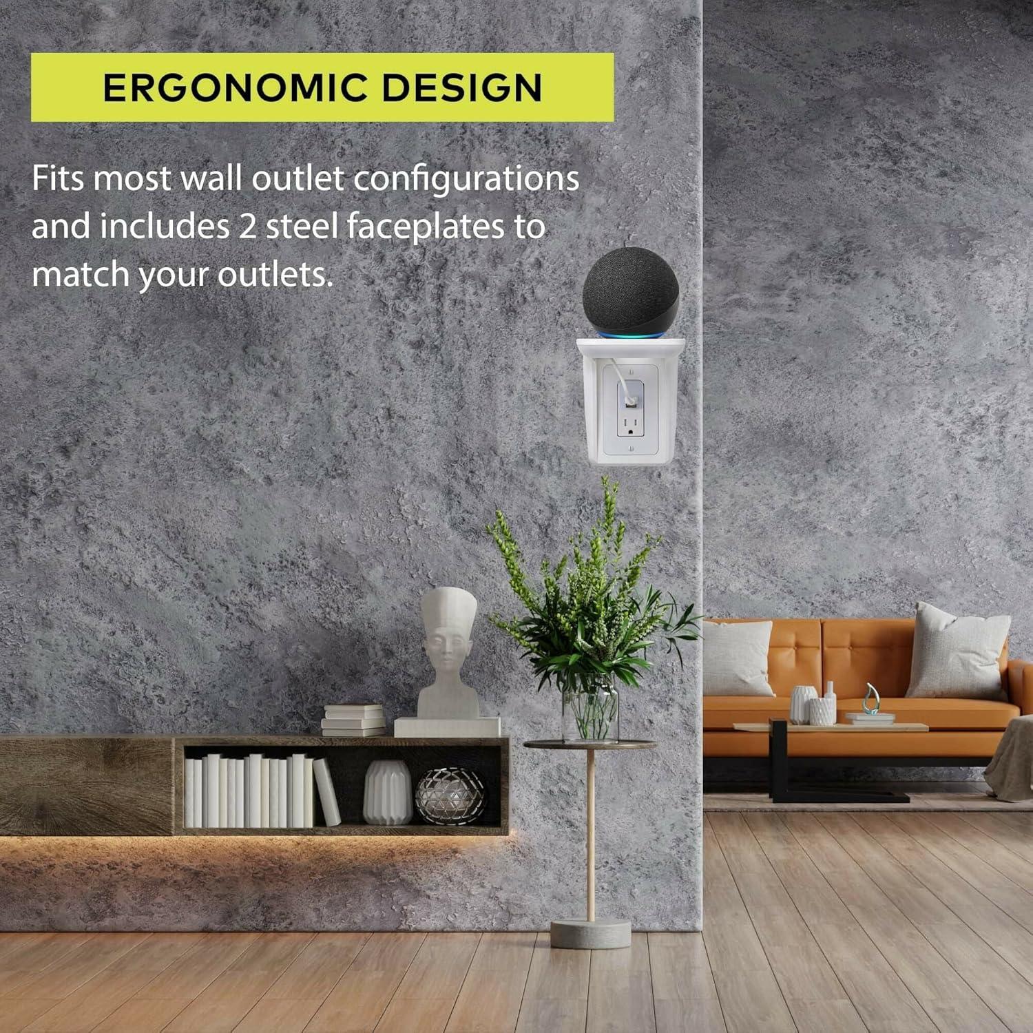 Estante de Pared Knox Gear con Gestión de Cables - Blanco (Paquete de 2)