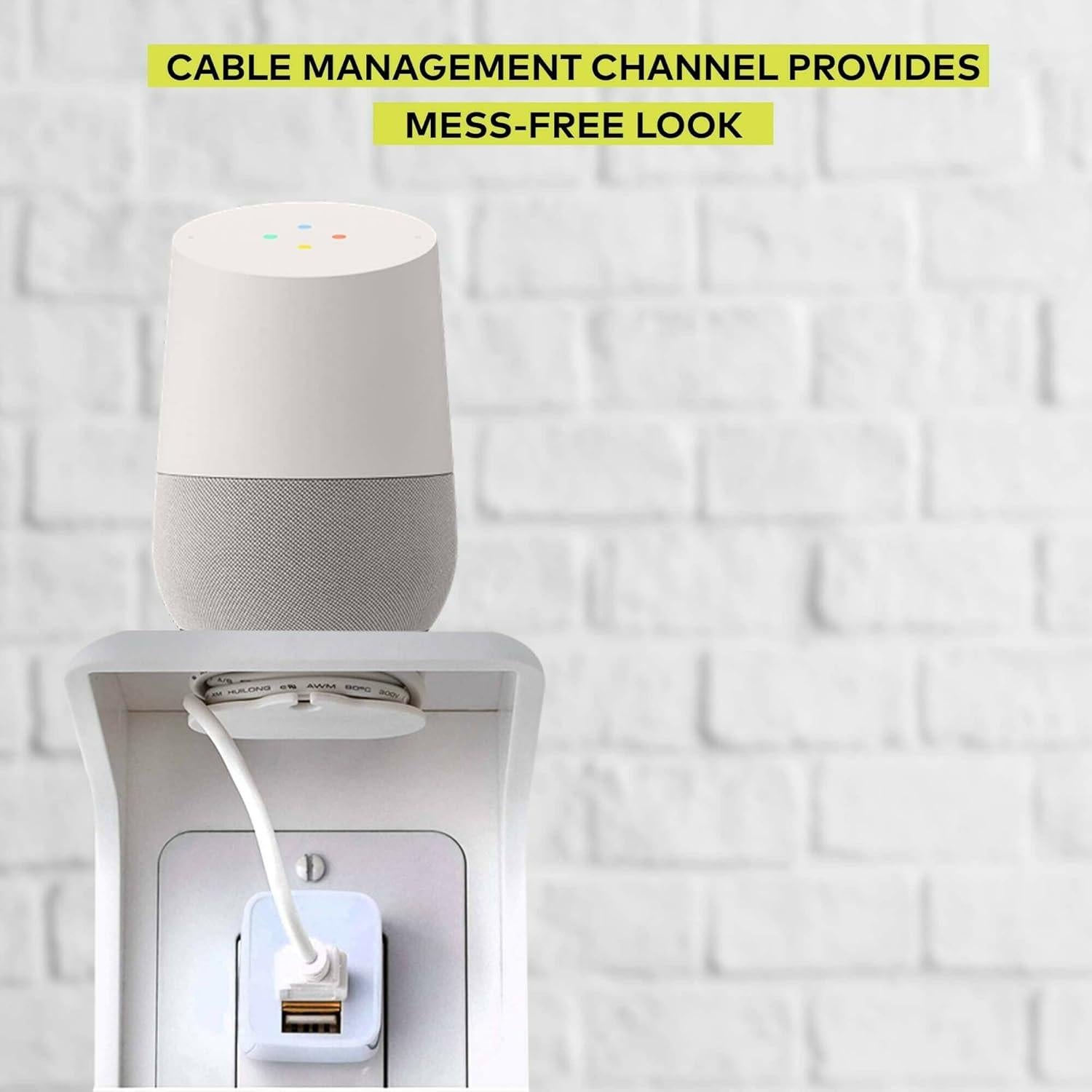 Estante de Pared Knox Gear con Gestión de Cables - Blanco (Paquete de 2)