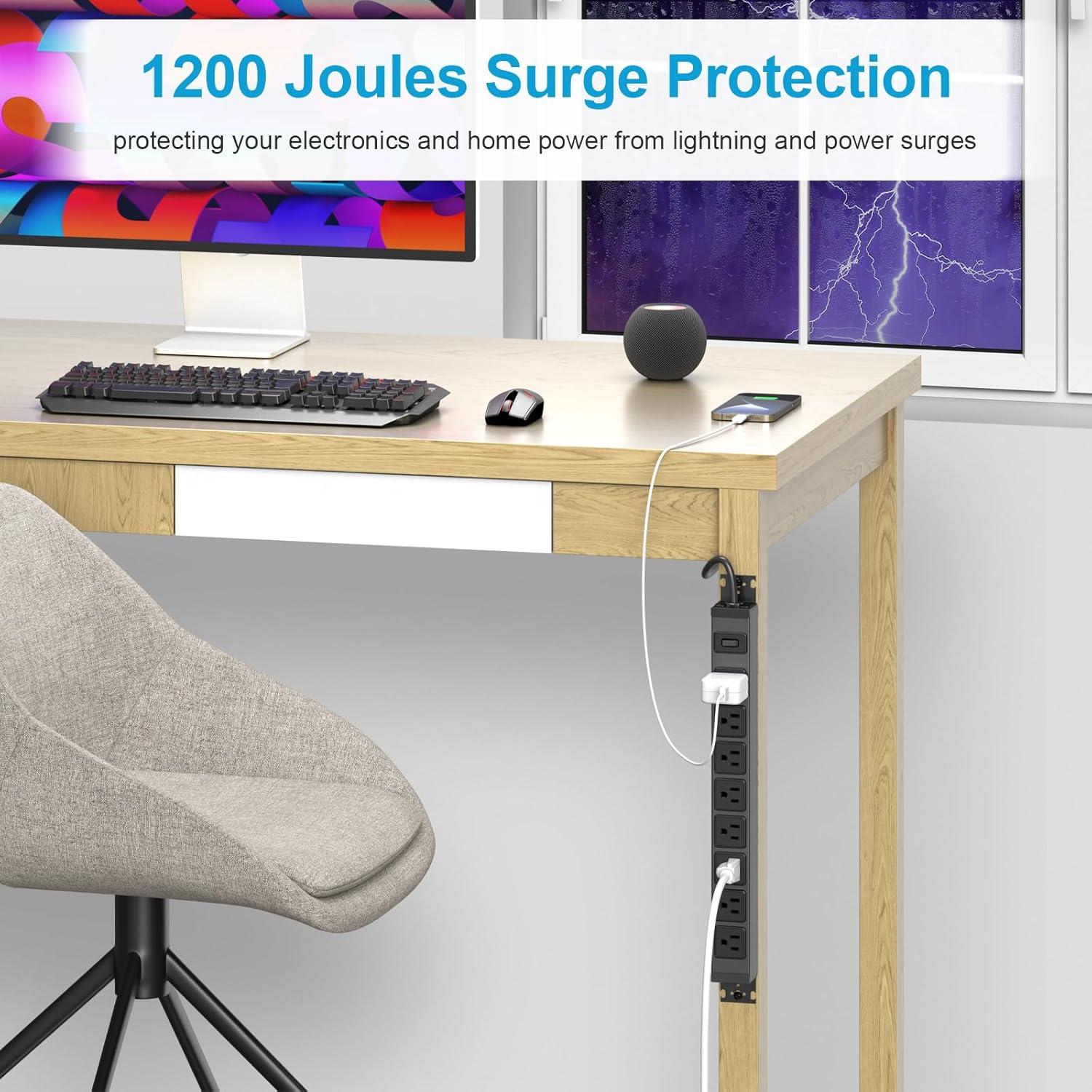 Regleta de Energía HHSOET 8 Salidas 15A 125V Montable 360°