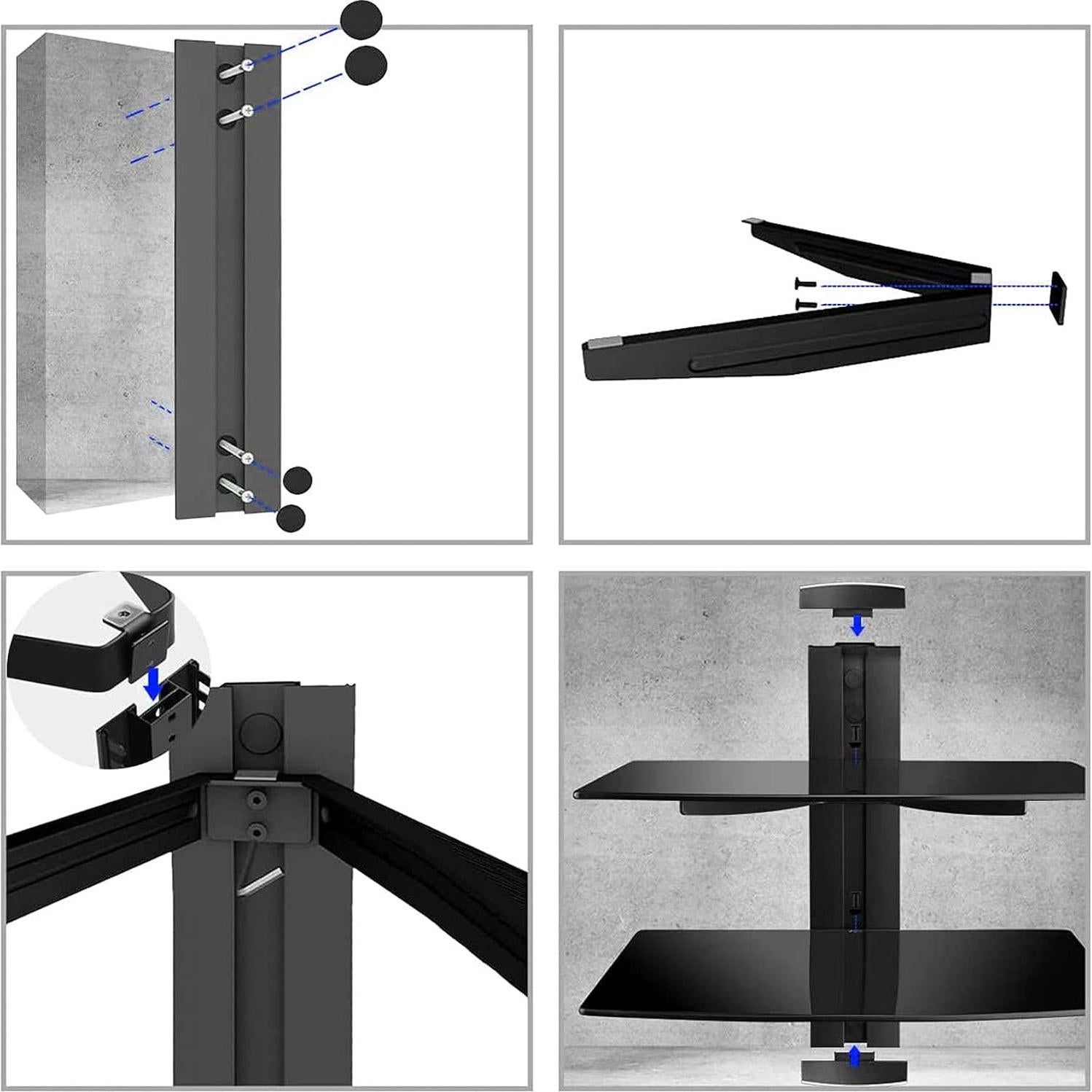 Soporte de Estante Flotante Suptek CS202, 2 Estantes, Negro