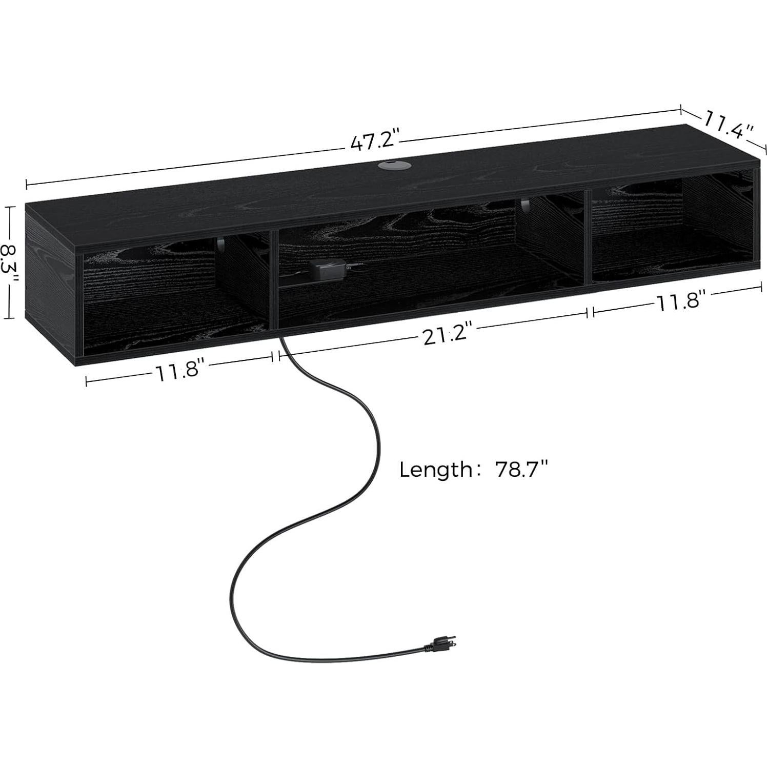 Soporte de TV Rolanstar 120 cm con luces LED y toma de corriente