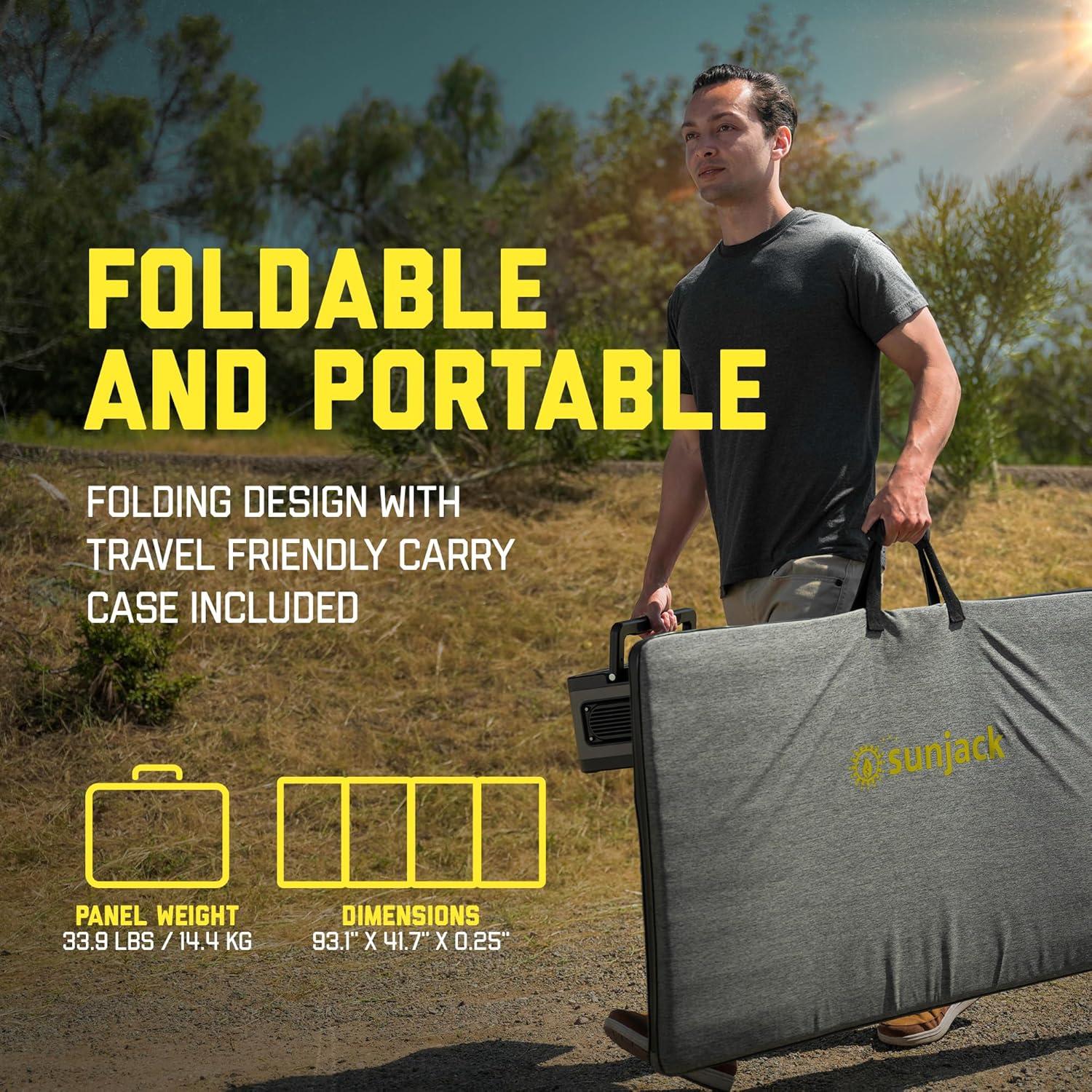 Cargador Solar SunJack 400W Plegable Impermeable 48V