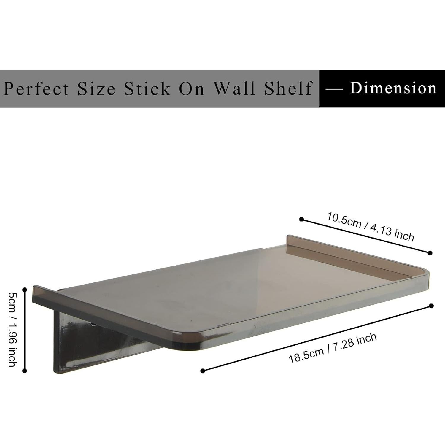 Estante Flotante de Acrílico JDYOOMI 18.5x10.8cm Gris