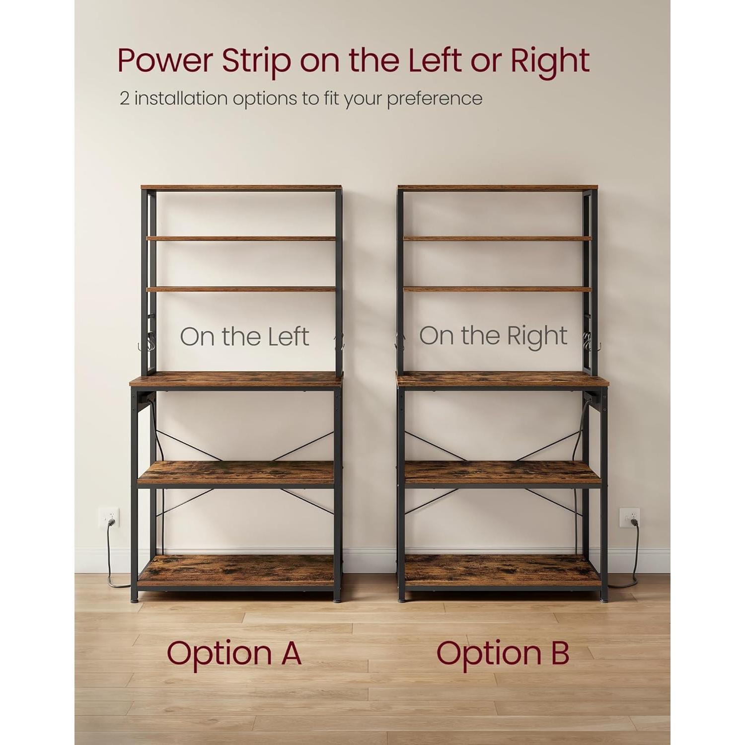 Estante para Panaderos VASAGLE 6 Niveles con Toma de Corriente