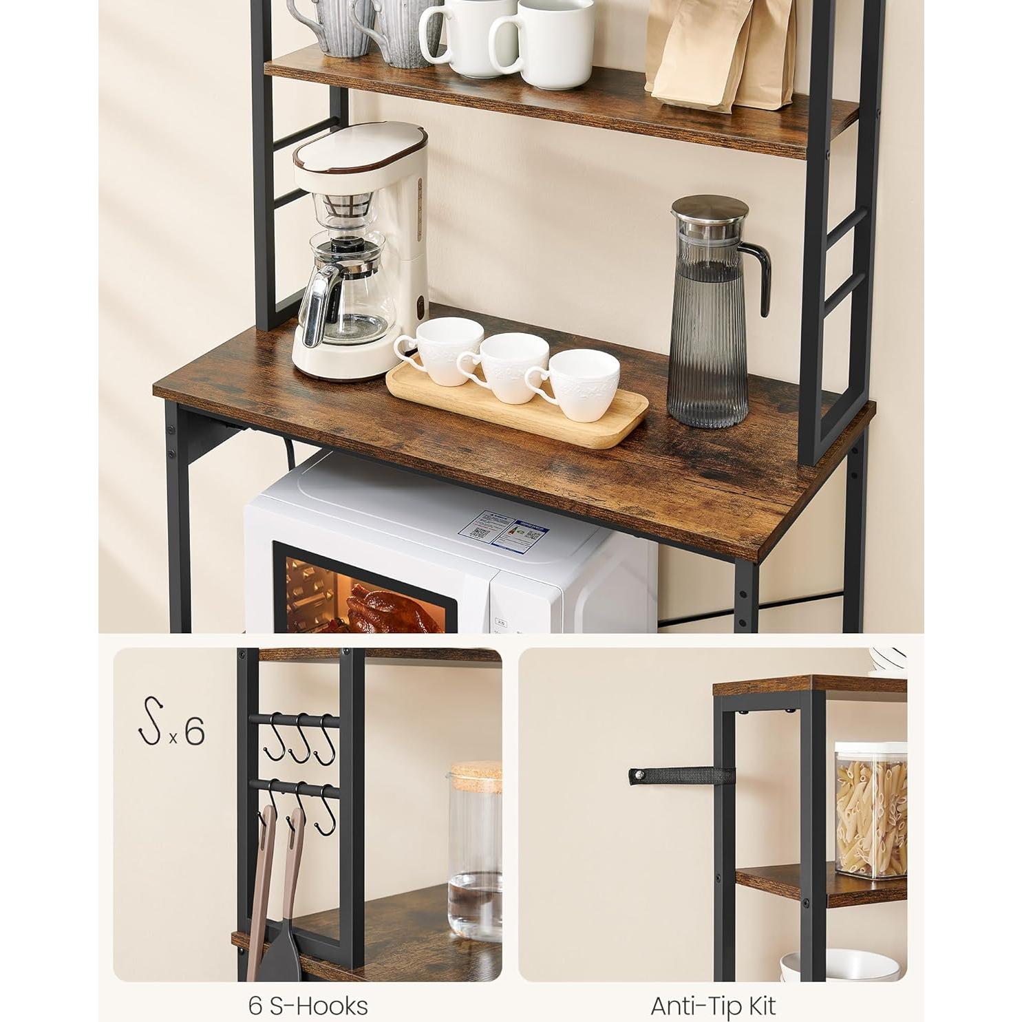 Estante para Panaderos VASAGLE 6 Niveles con Toma de Corriente