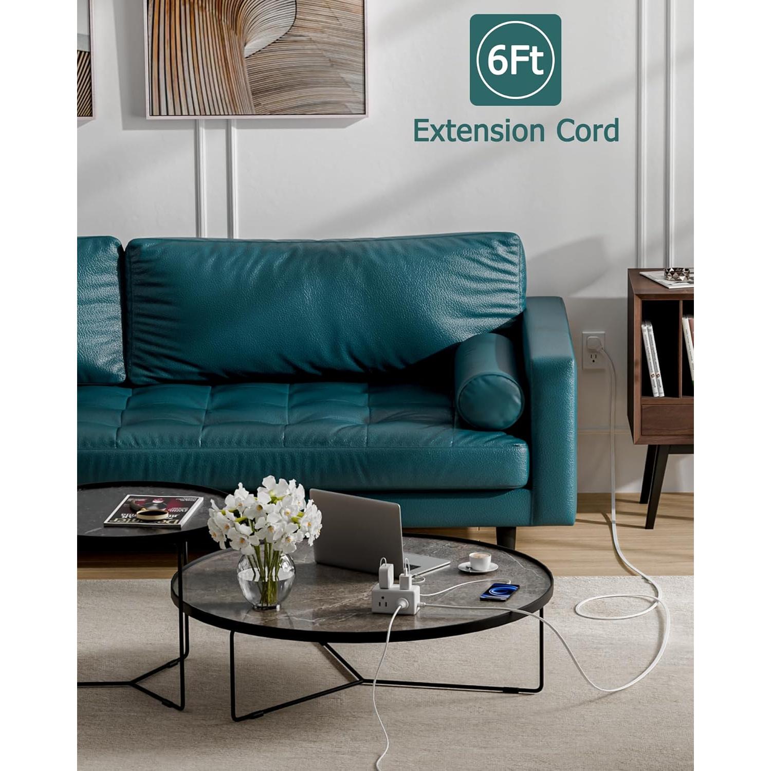 Regleta de Alimentación BsrDyb 6 Tomas 1.83m Enchufe Plano