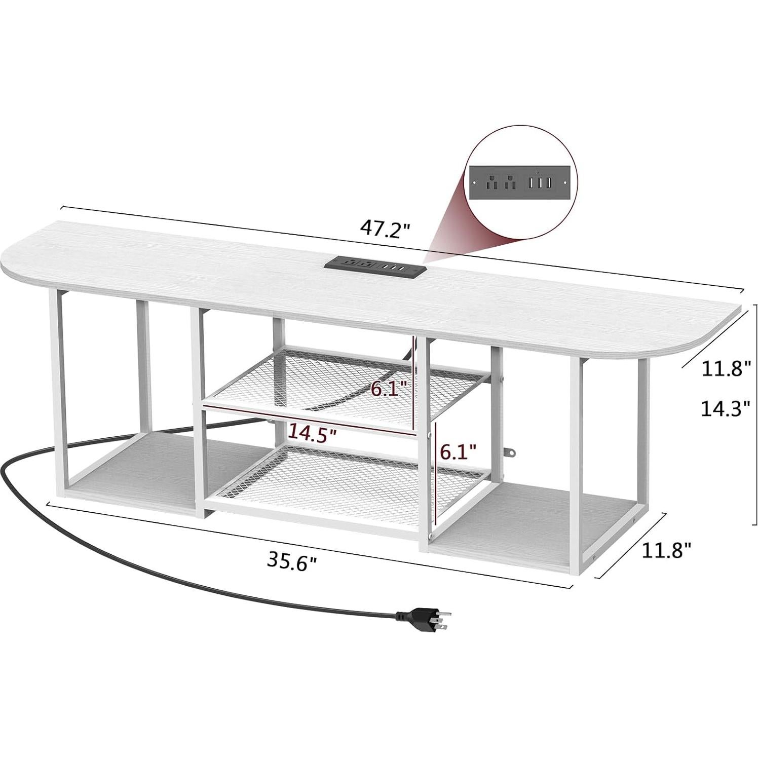 Soporte de TV flotante Fogein 120x30 cm con toma de corriente