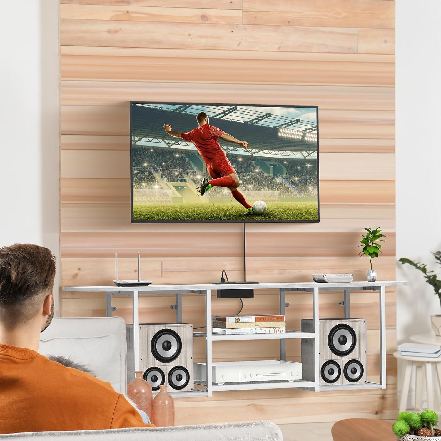 Soporte de TV flotante Fogein 120x30 cm con toma de corriente